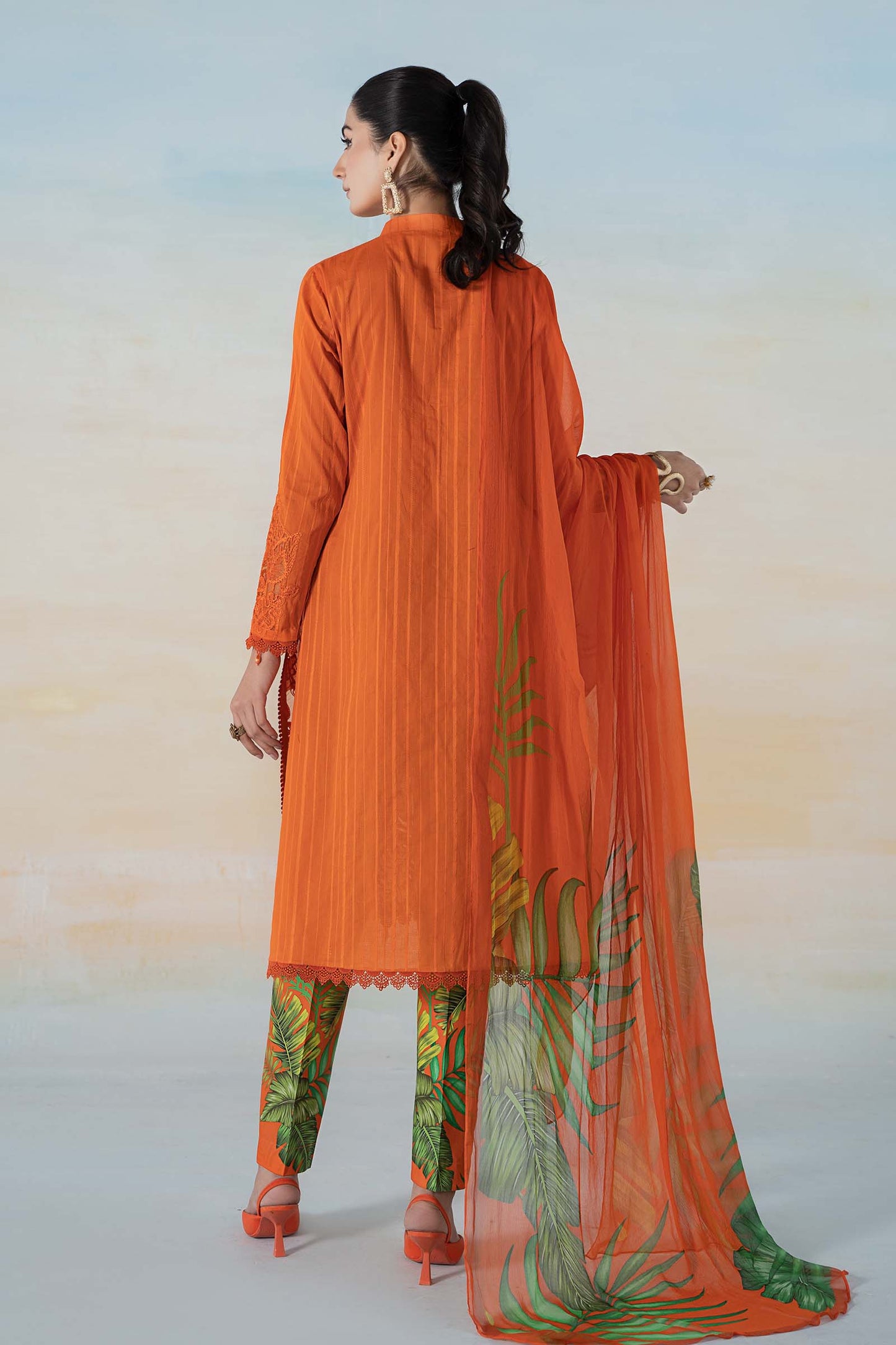 3 PIECE PRINTED DOBBY LAWN SUIT