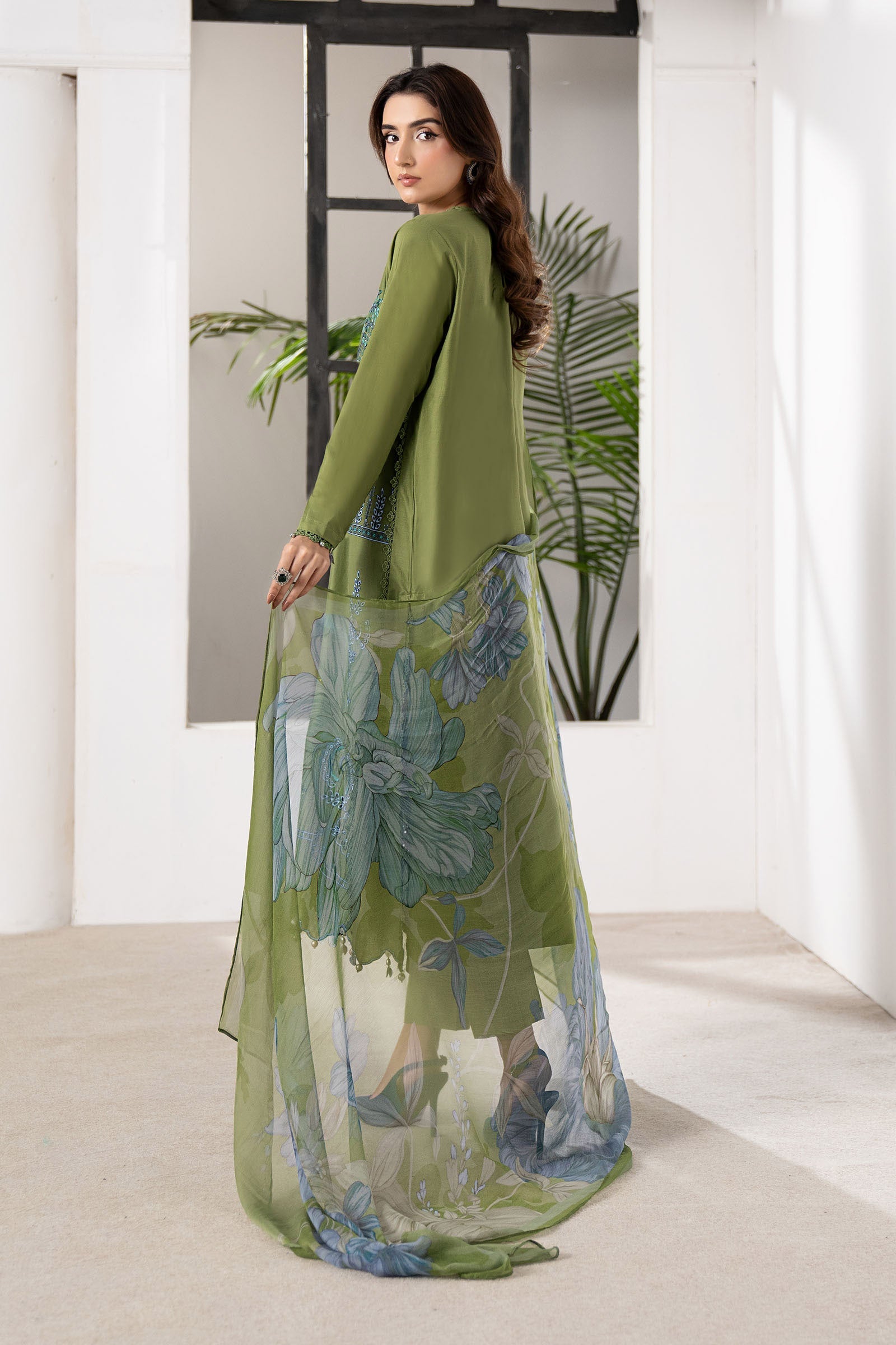 3 Piece Embroidered Cambric Suit