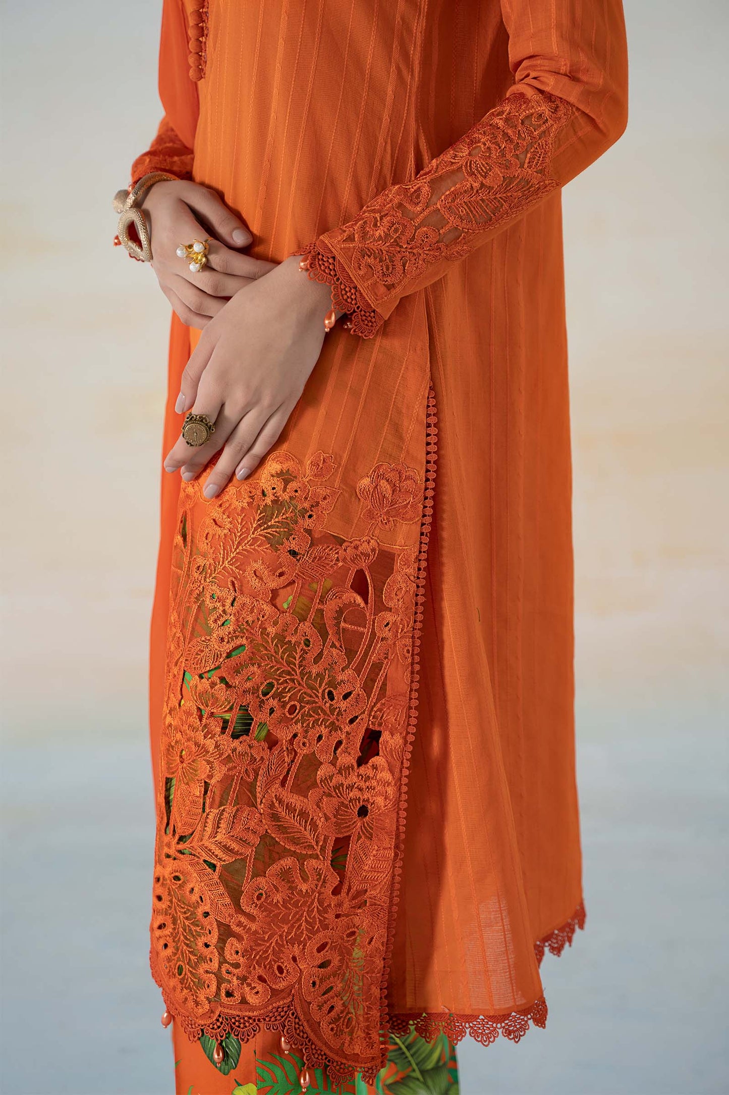 3 PIECE PRINTED DOBBY LAWN SUIT