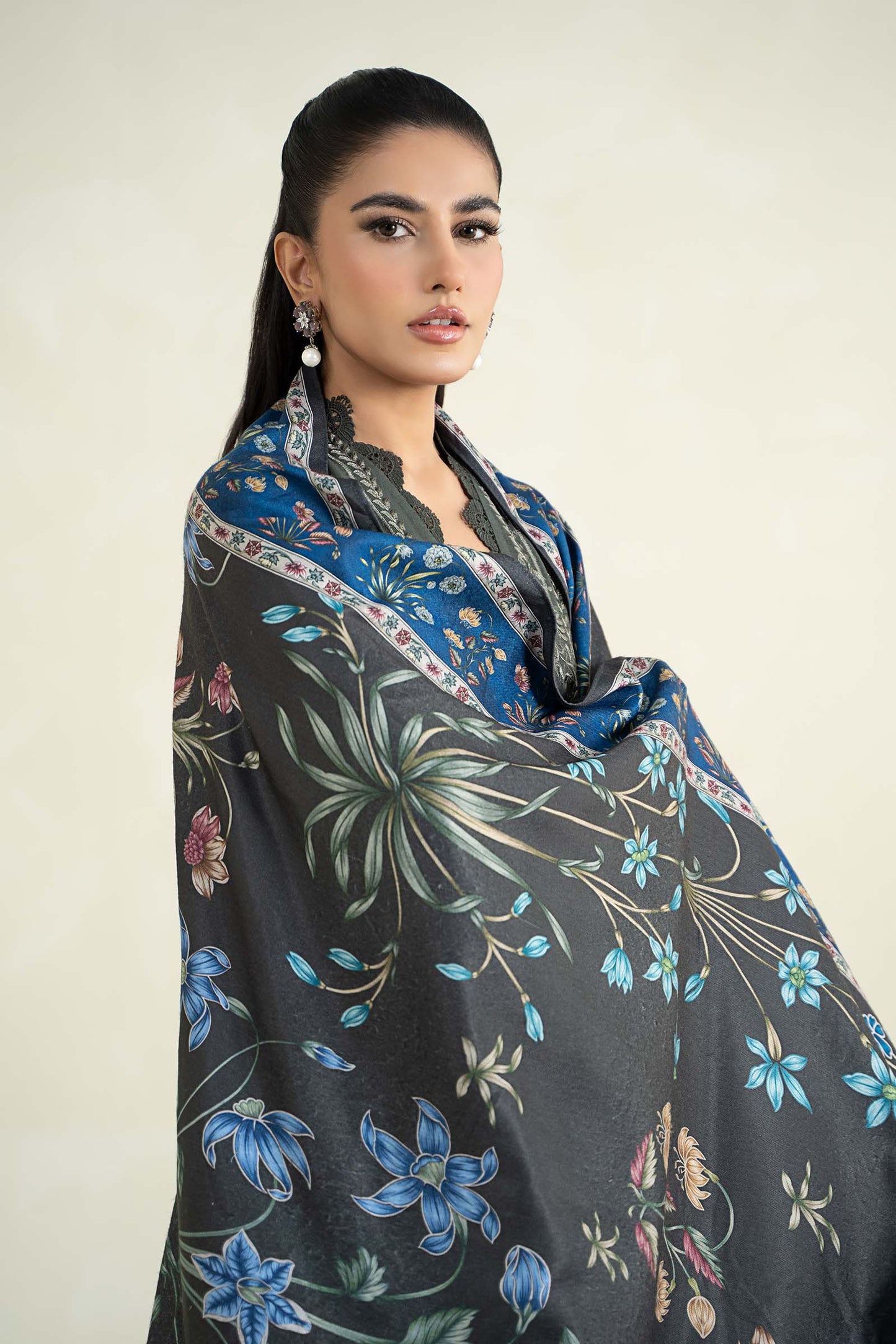 3 Piece Printed Linen Suit | MPS-2401-A