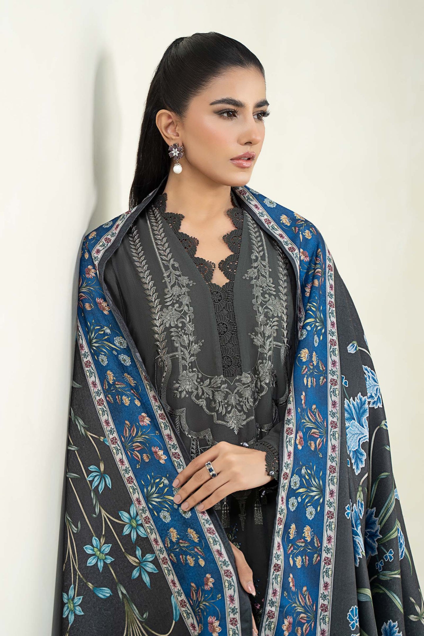 3 Piece Printed Linen Suit | MPS-2401-A