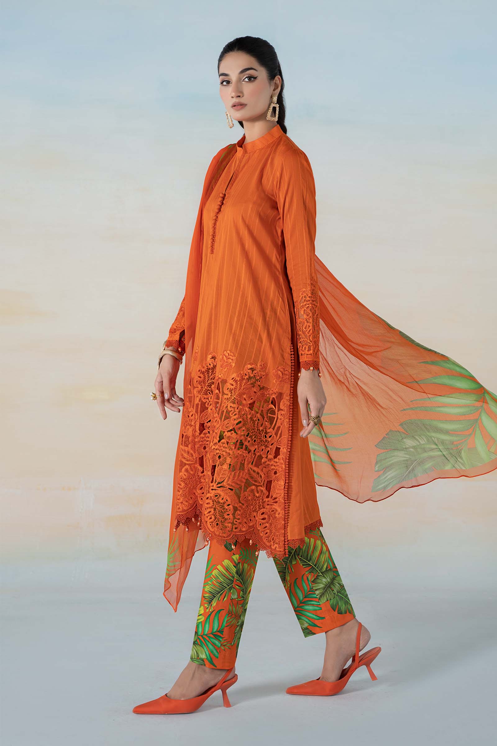 3 PIECE PRINTED DOBBY LAWN SUIT