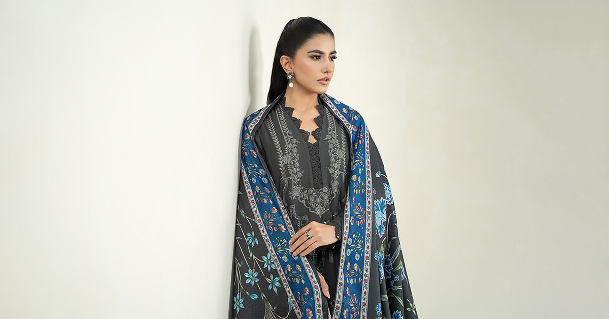 3 Piece Printed Linen Suit | MPS-2401-A