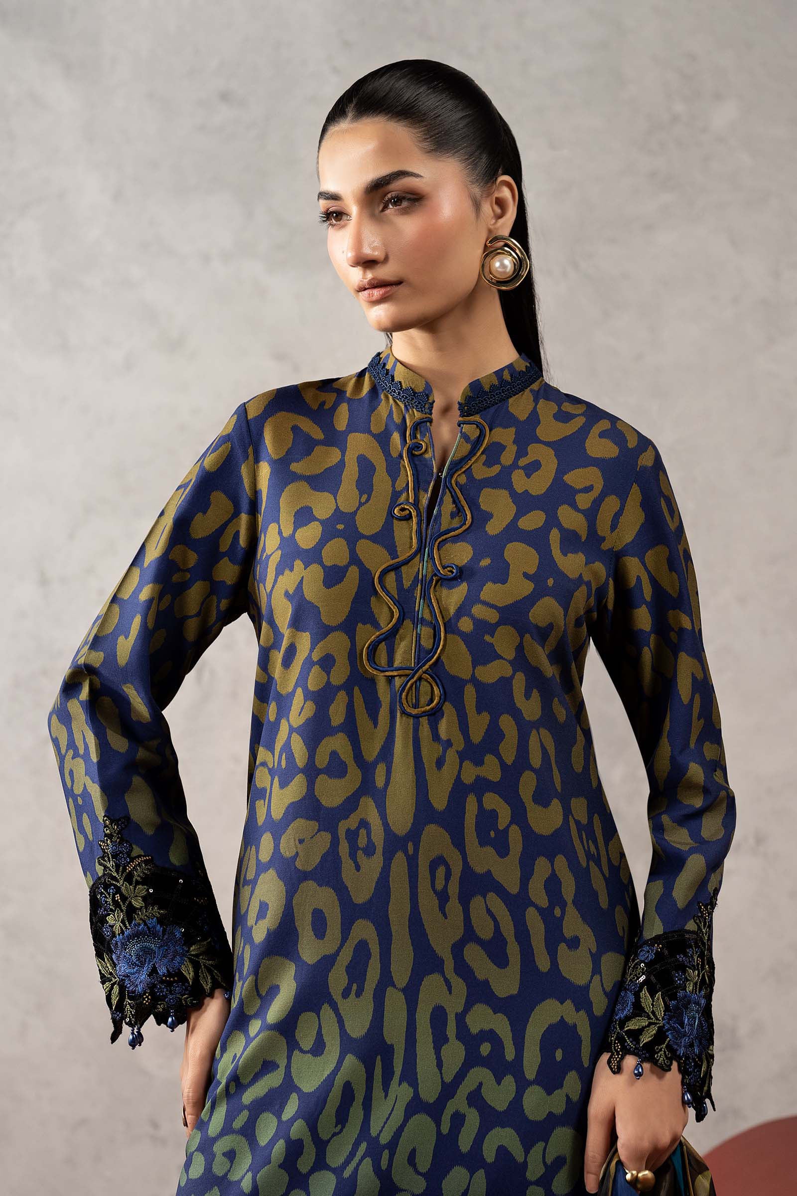 3 Piece Embroidered Linen Suit
