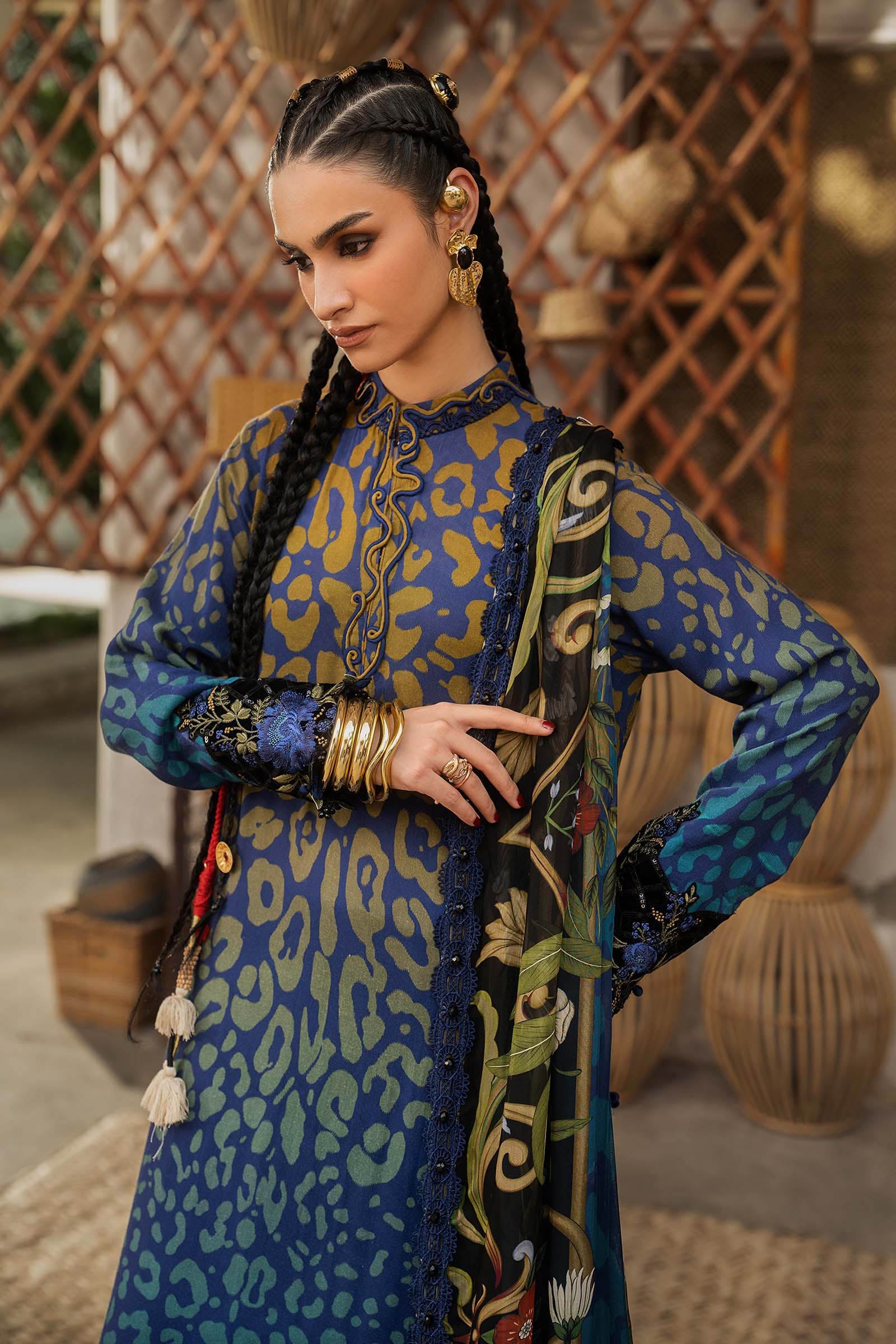 3 Piece Unstitched Embroidered Linen Suit