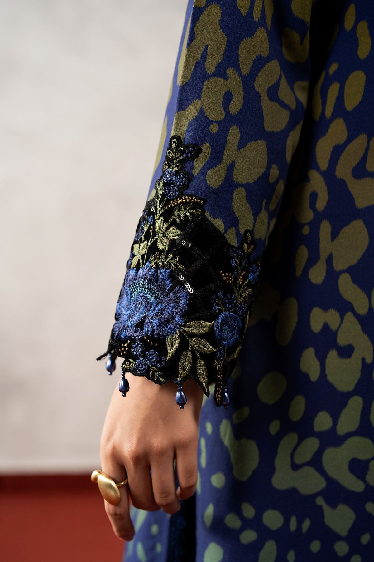 3 Piece Embroidered Linen Suit