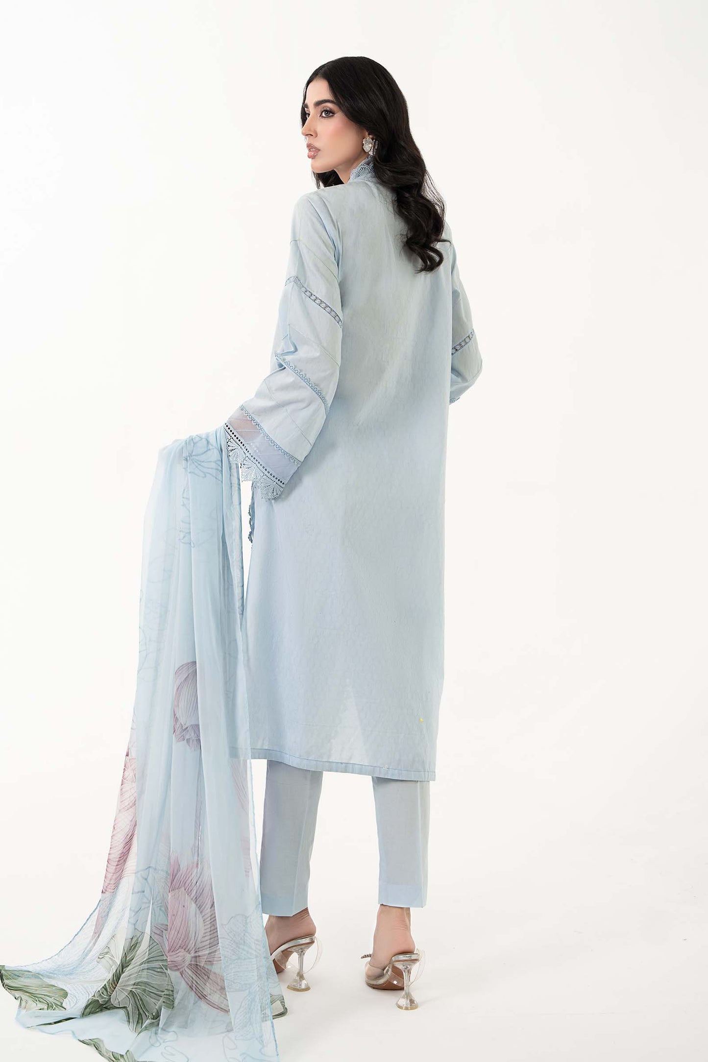 3 Piece Printed Dobby Lawn Suit | MPS-2201-B