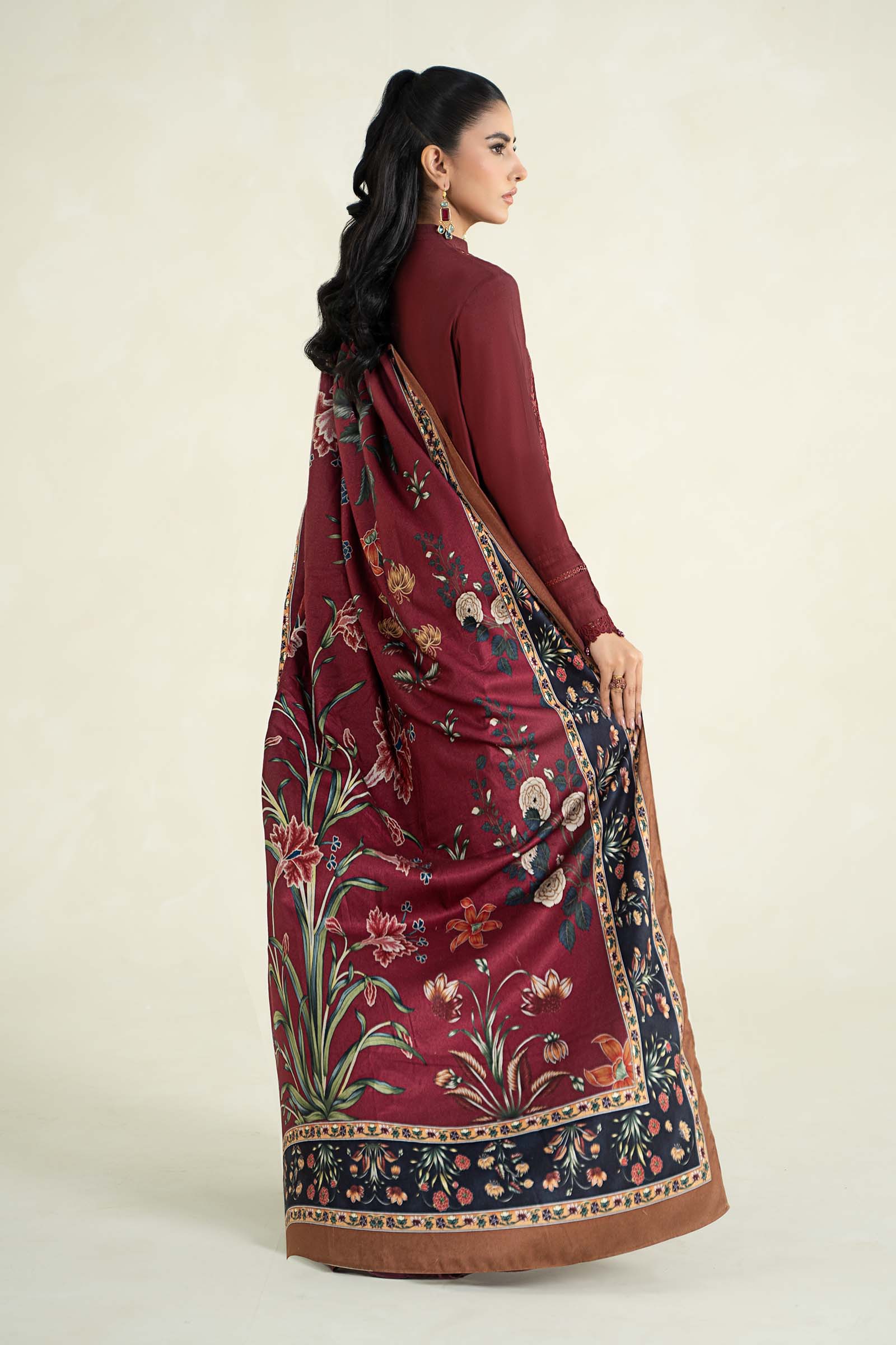 3 Piece Printed Linen Suit | MPS-2401-B