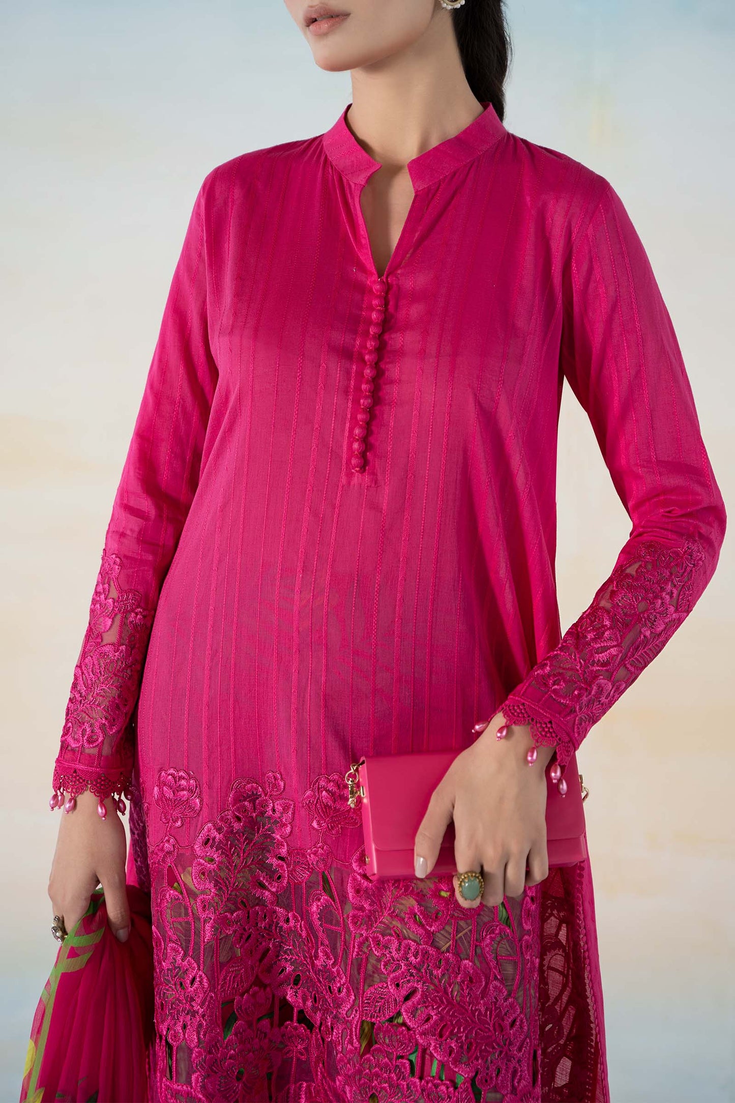 3 PIECE PRINTED DOBBY LAWN SUIT | MPS-2101-B
