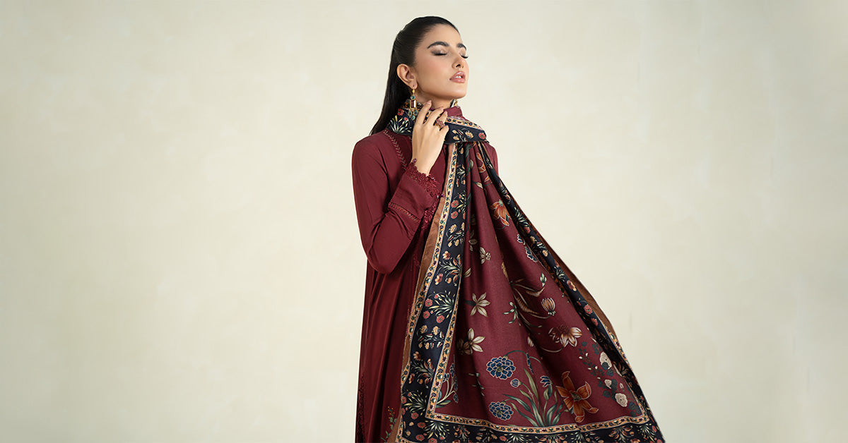 3 Piece Printed Linen Suit | MPS-2401-B