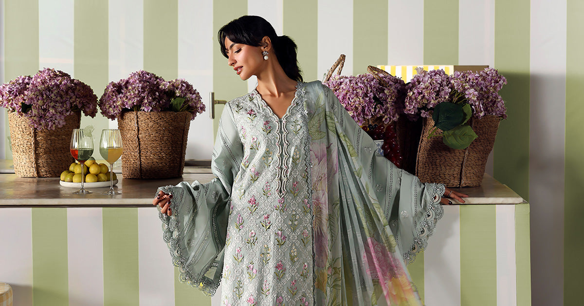 3 Piece Unstitched Embroidered Lawn Suit