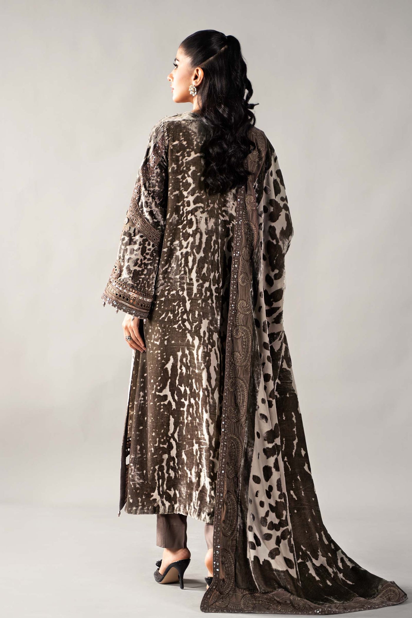 3 Piece Embroidered Palachi Suit | DLS-1201