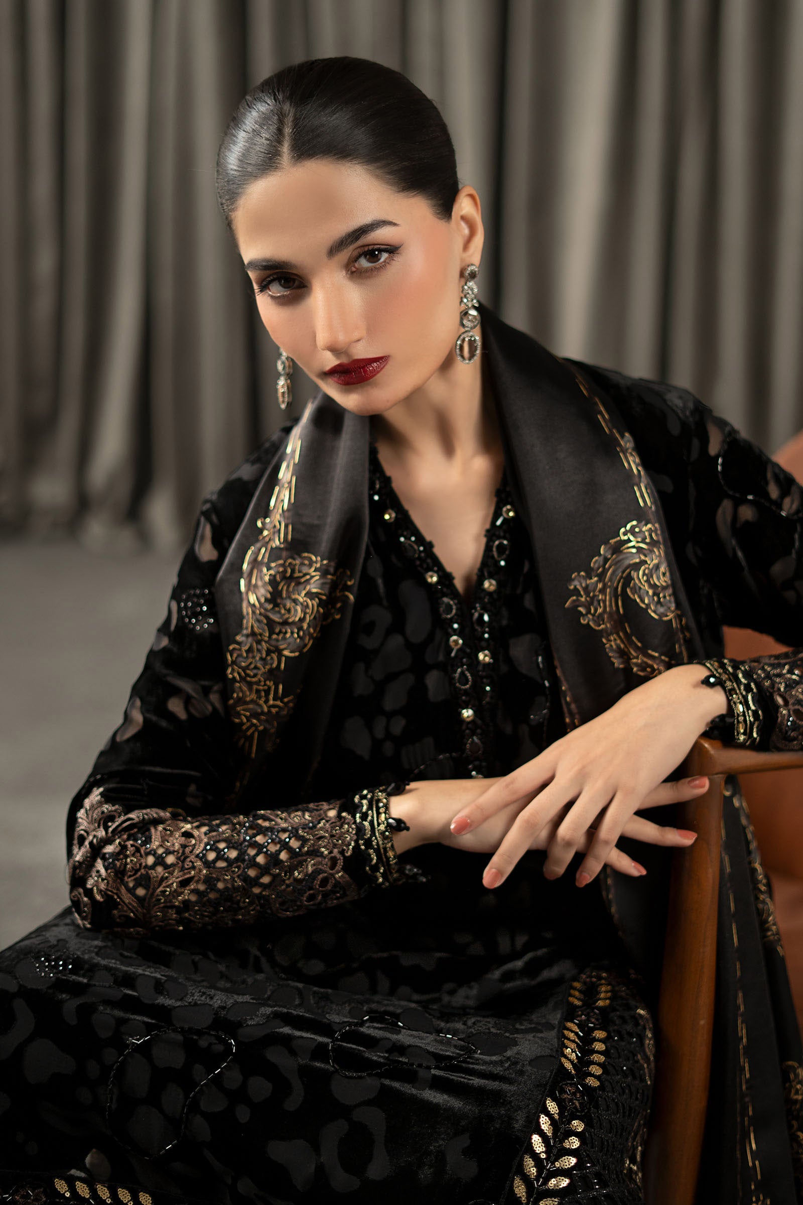 3 Piece Embroidered Palachi Suit