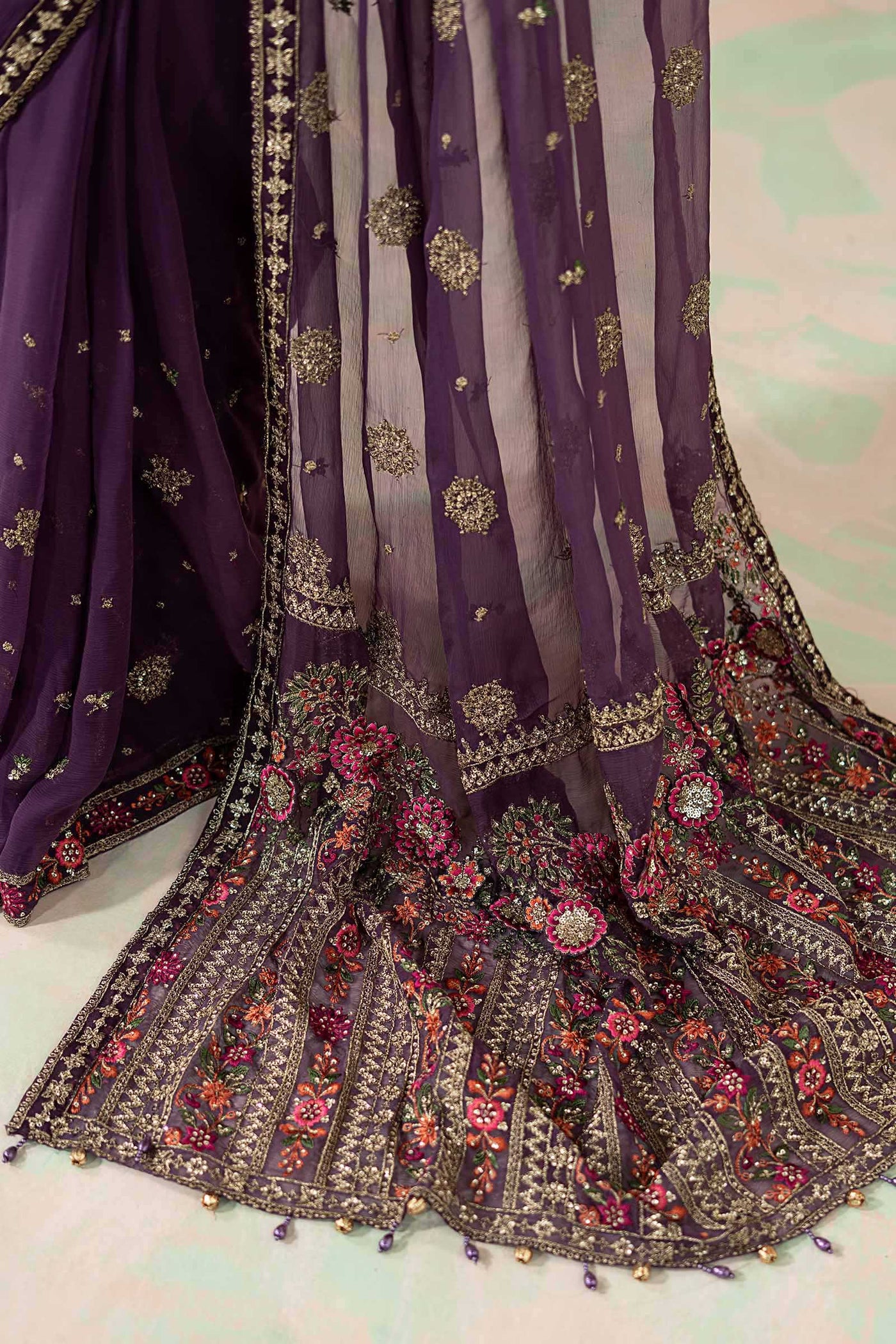 Embroidered Chiffon Saree