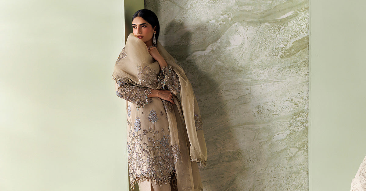 3 Piece Unstitched Embroidered Tusser Silk Suit