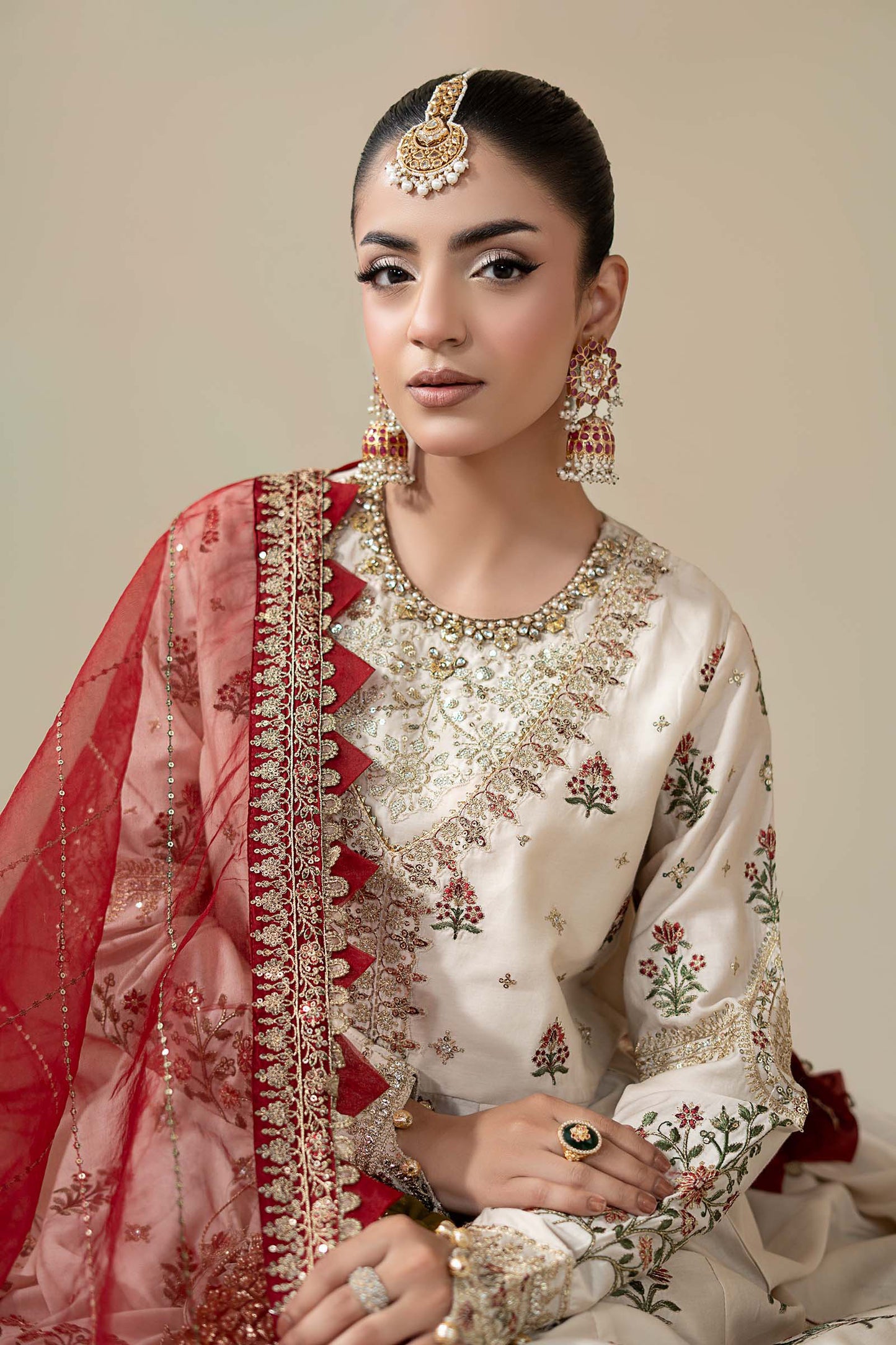 3 Piece Embroidered Cotton Satin Suit | CSS-801