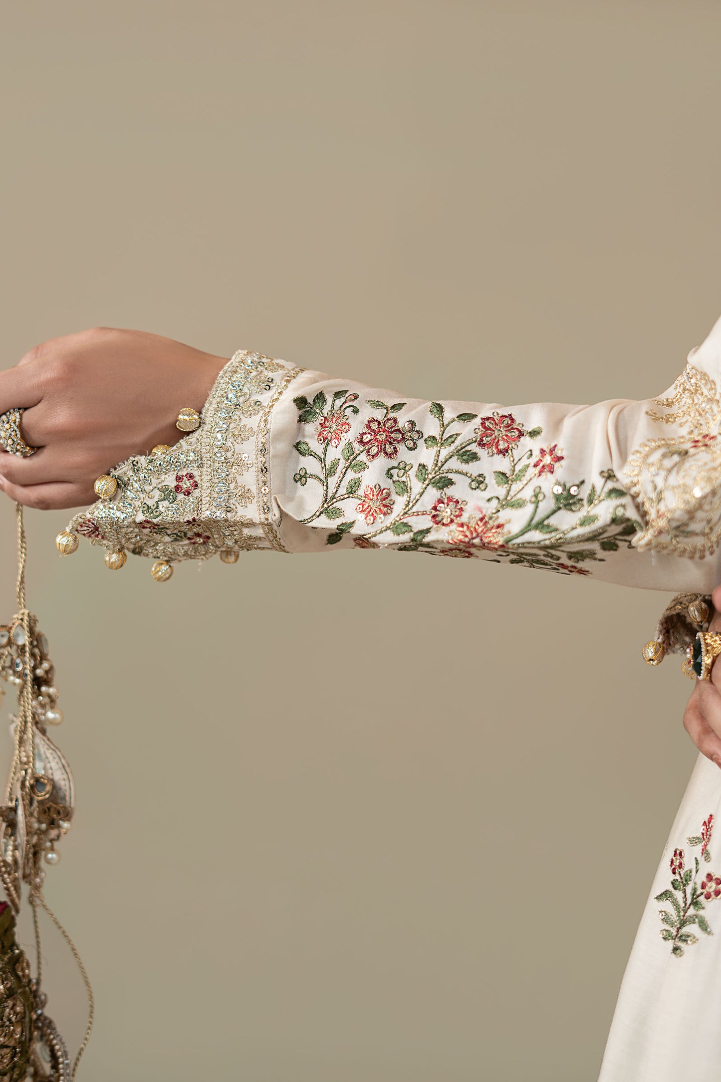 3 Piece Embroidered Cotton Satin Suit | CSS-801
