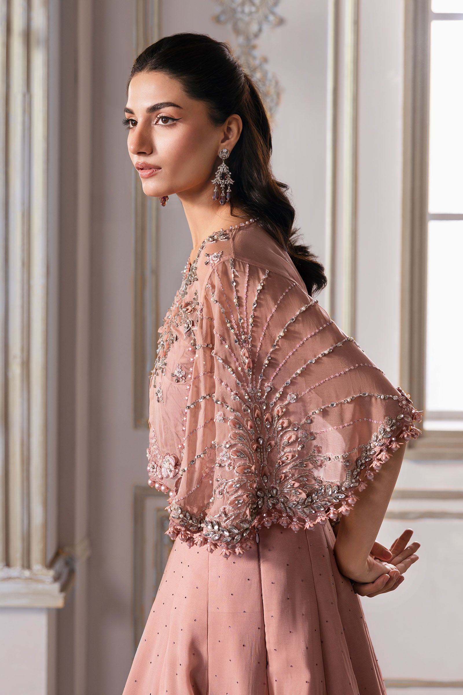 Unstitched Embroidered Chiffon Saree | BD-3001