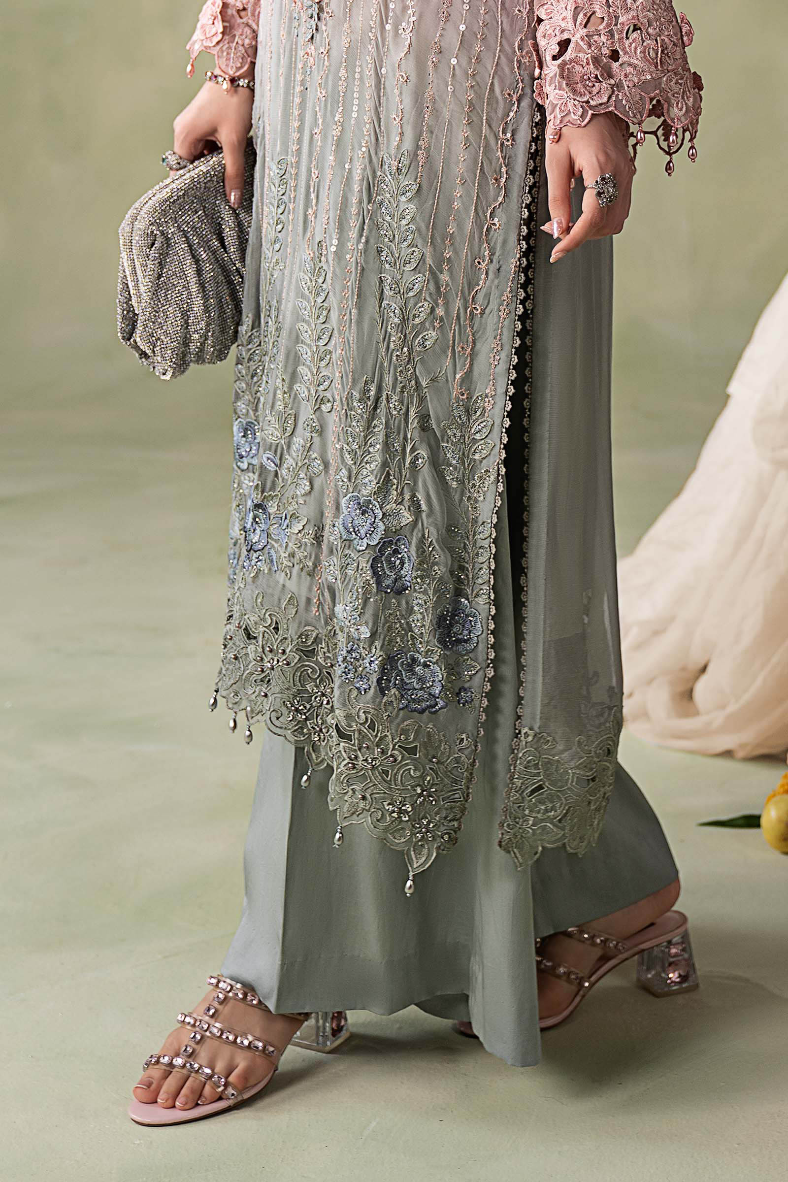 3 Piece Embroidered Chiffon Suit