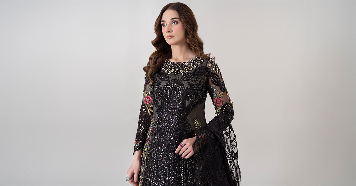 3 Piece Embroidered Organza Suit | BDS-2802
