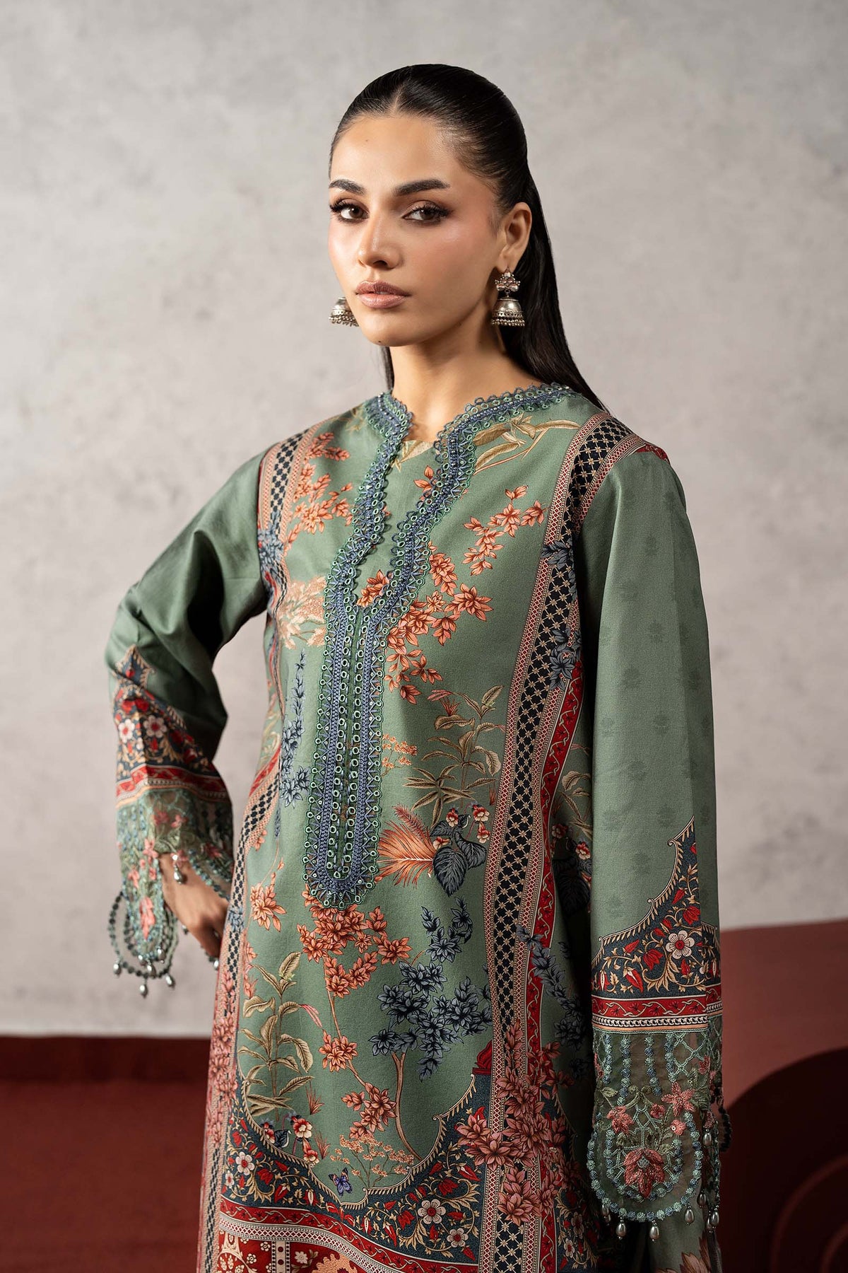 3 Piece Embroidered Cambric Suit