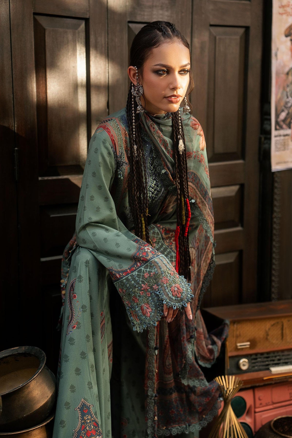 3 Piece Unstitched Embroidered Cambric Suit