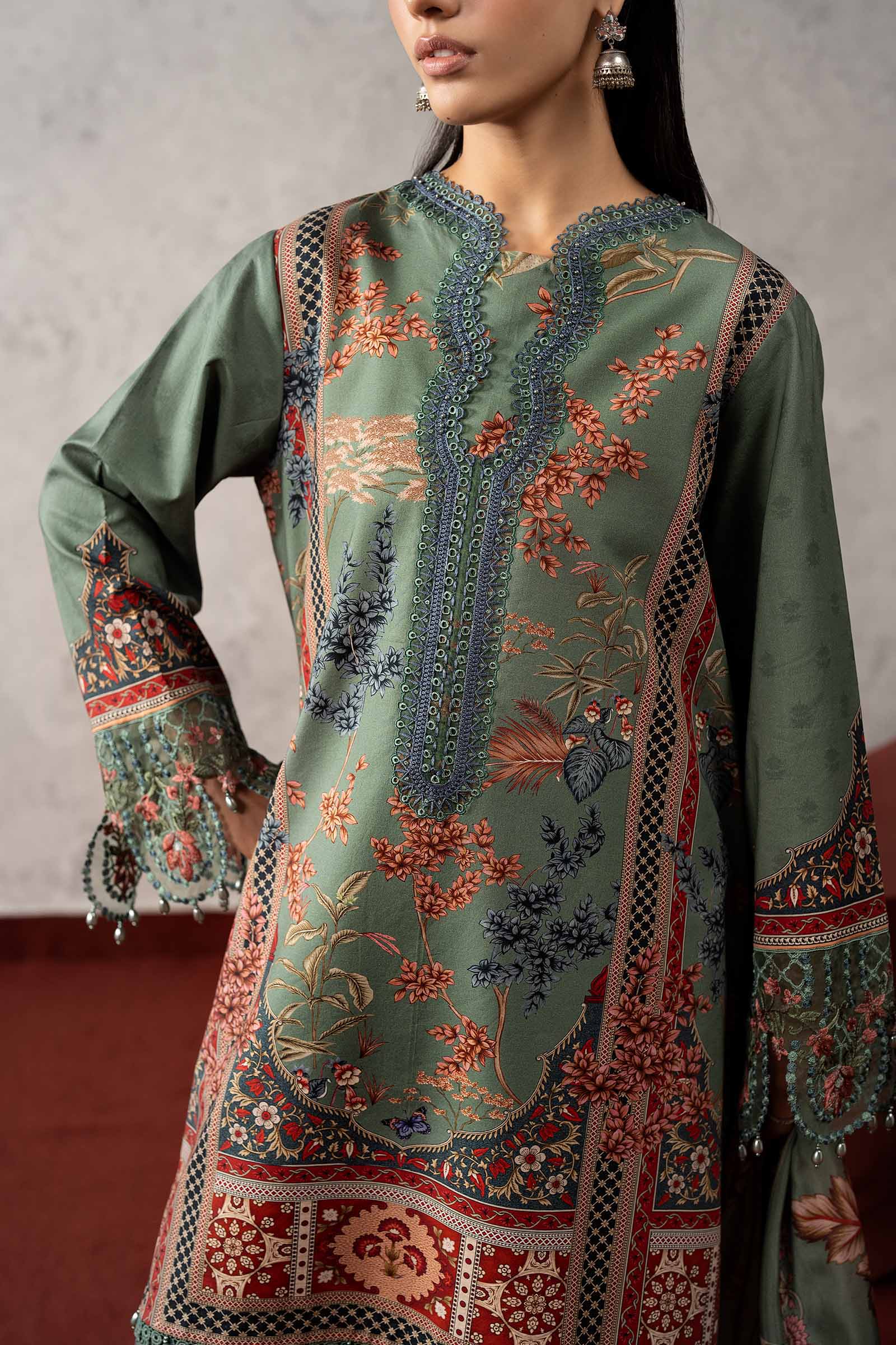 3 Piece Embroidered Cambric Suit