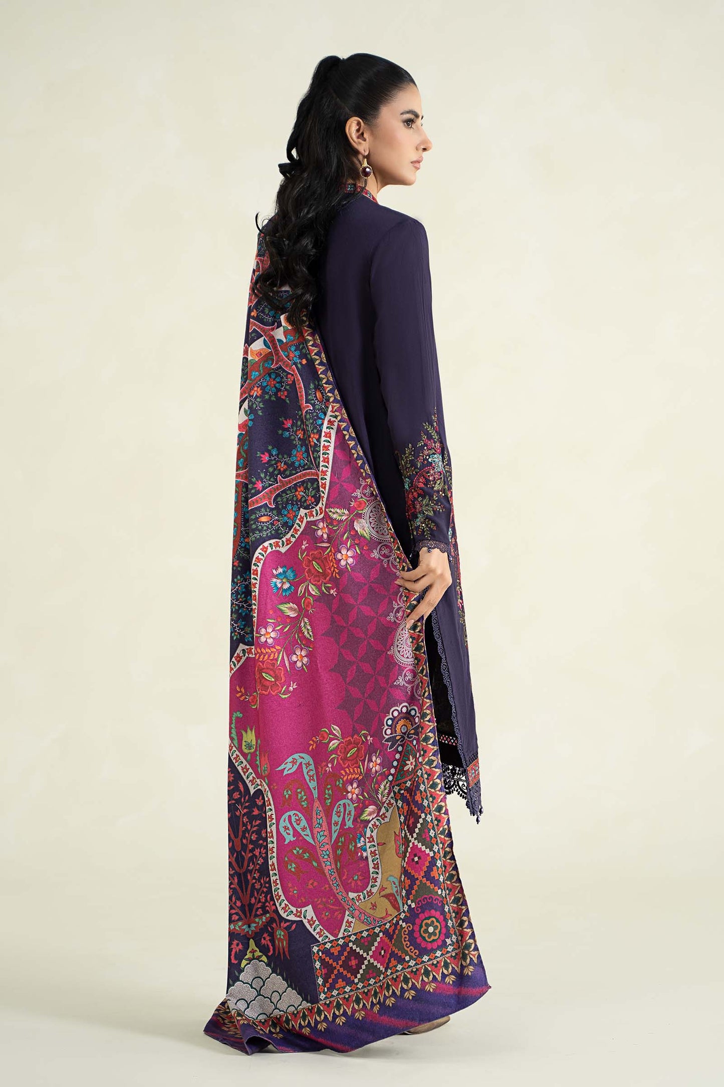 3 Piece Printed Linen Suit | MPS-2402-A