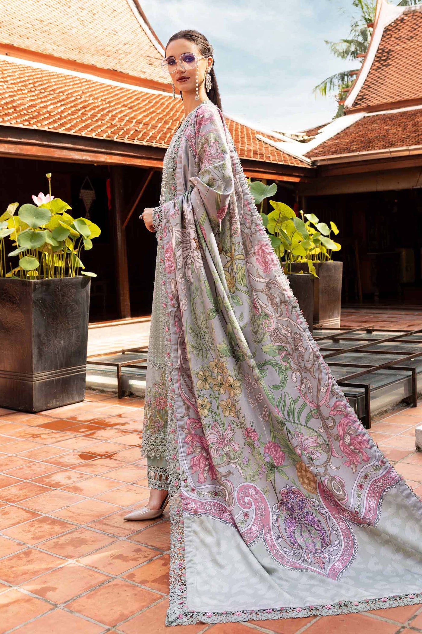 3 Piece Unstitched Embroidered Twill Linen Suit