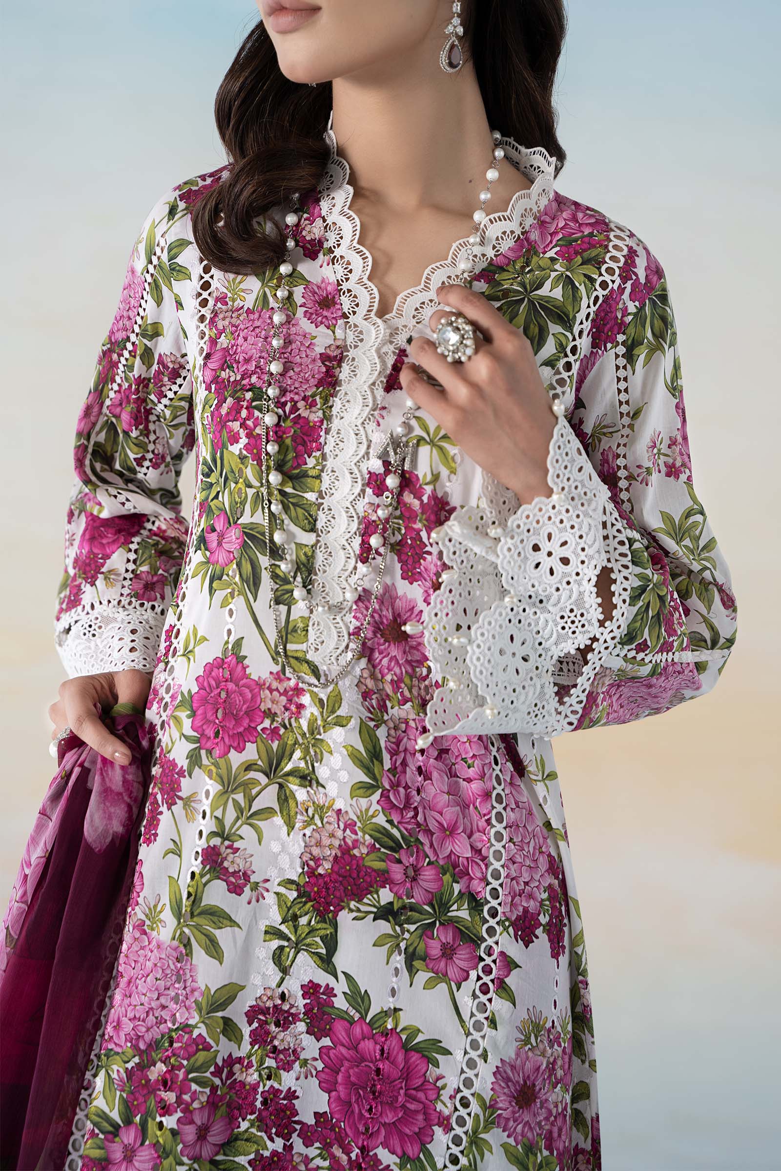 3 PIECE PRINTED DOBBY LAWN SUIT | MPS-2102-A
