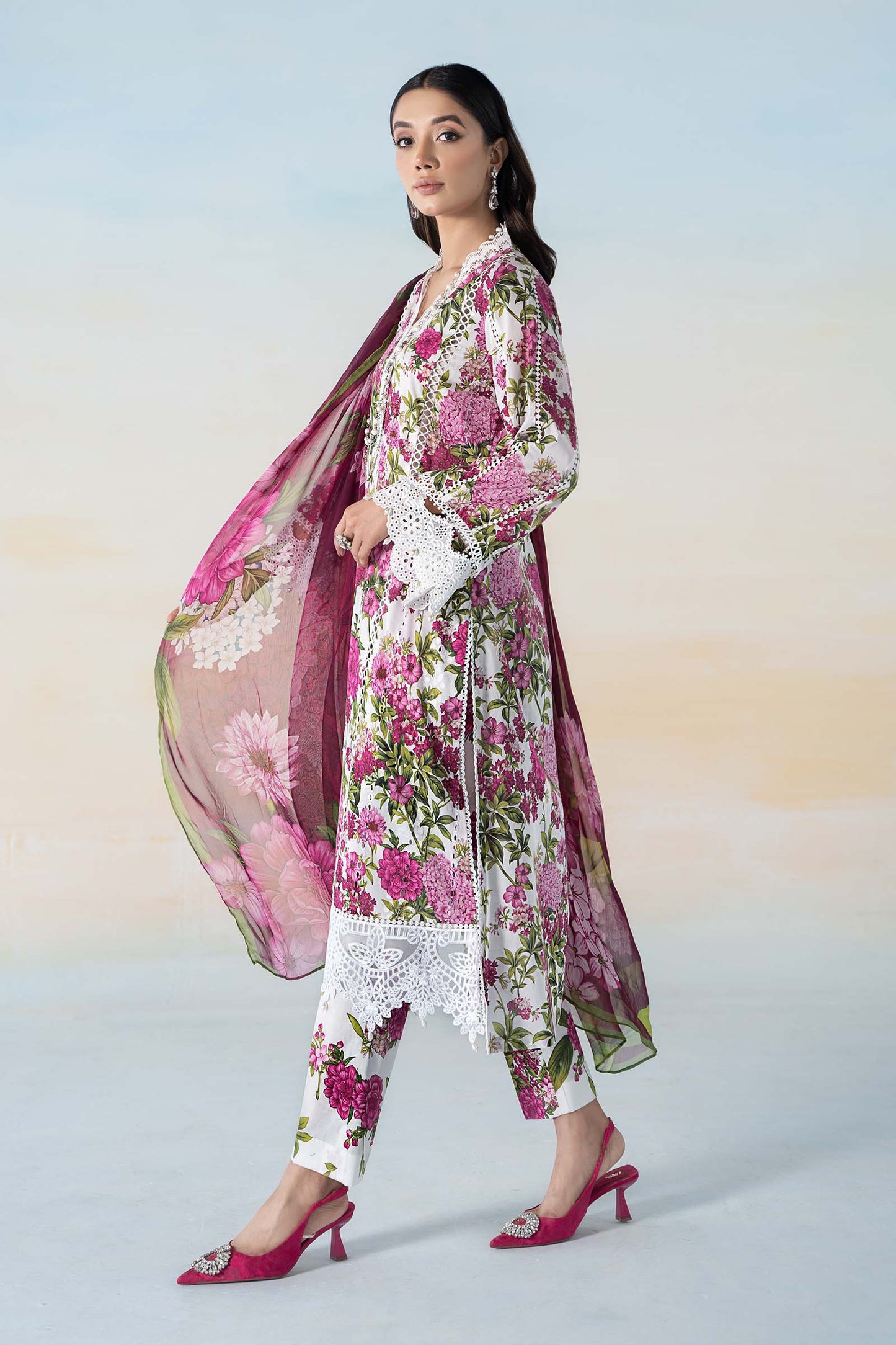 3 PIECE PRINTED DOBBY LAWN SUIT | MPS-2102-A