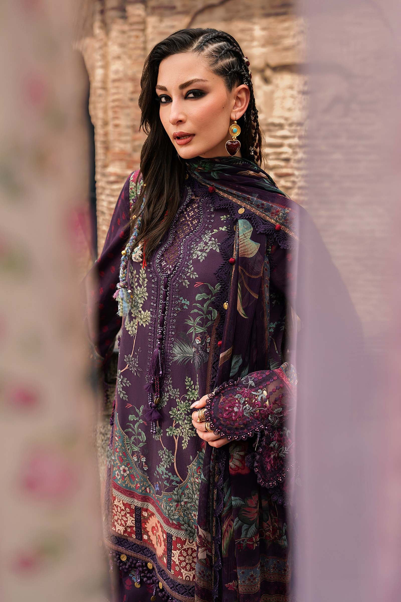 3 Piece Unstitched Embroidered Cambric Suit