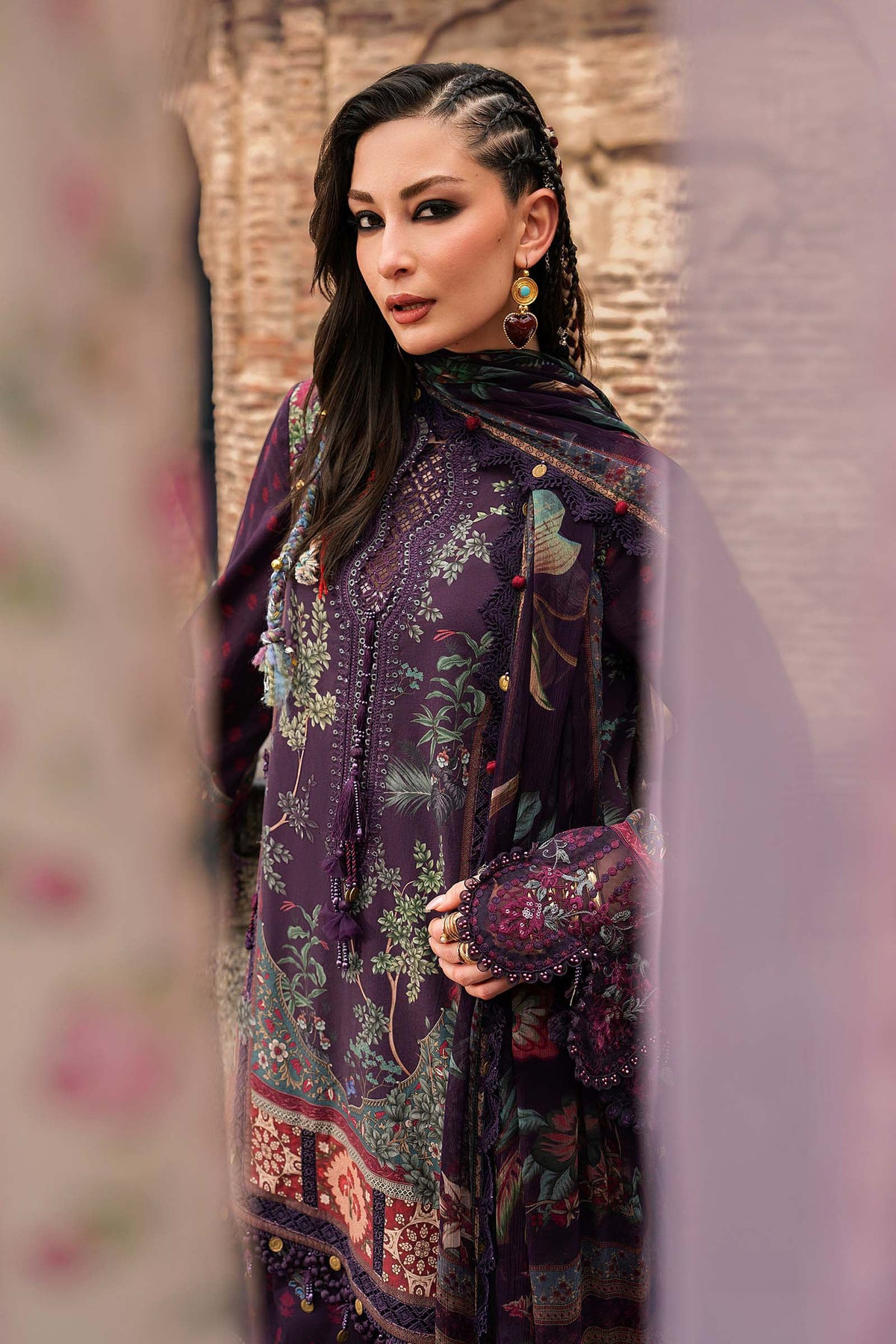 3 Piece Unstitched Embroidered Cambric Suit