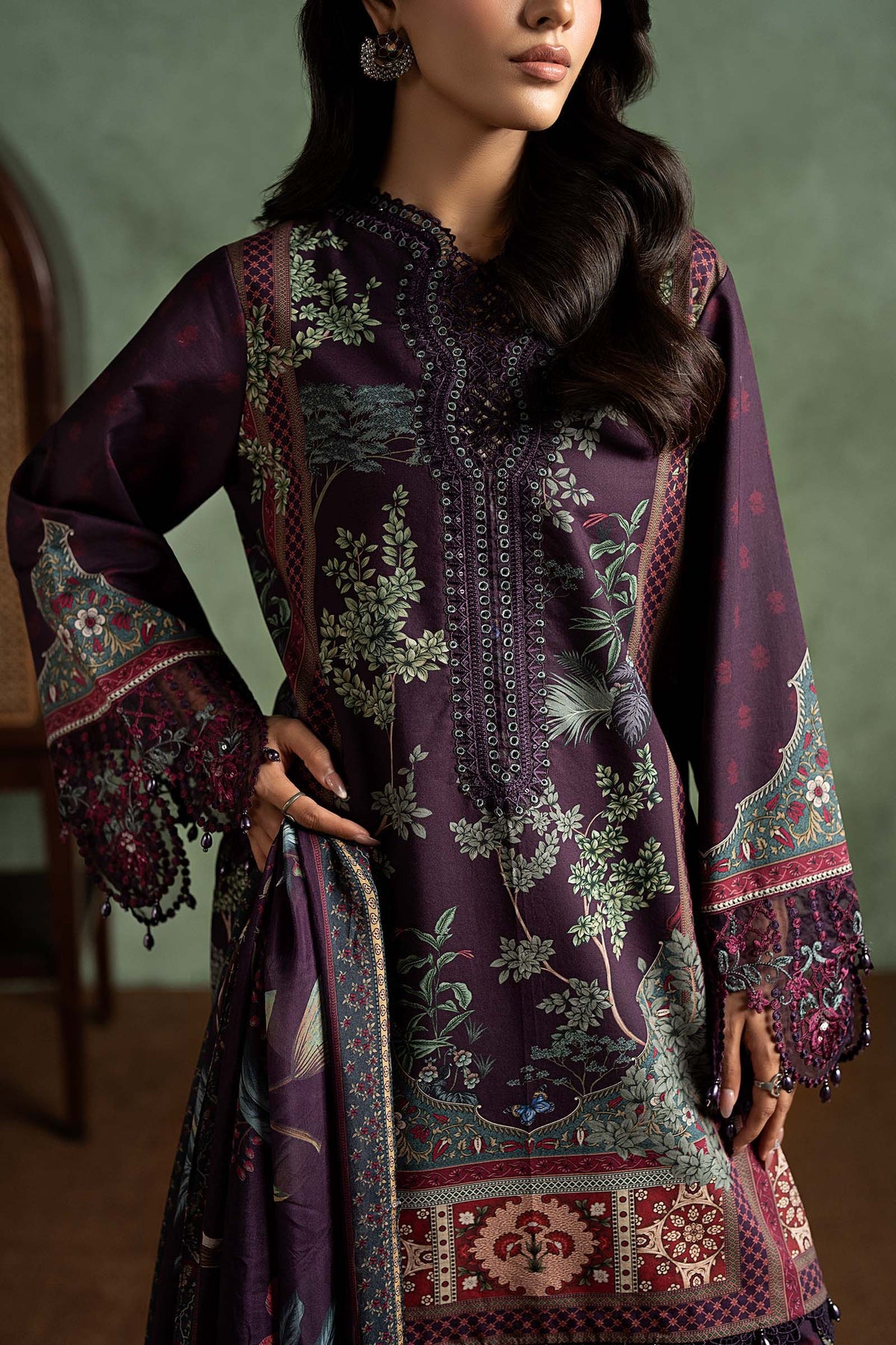 3 Piece Embroidered Cambric Suit