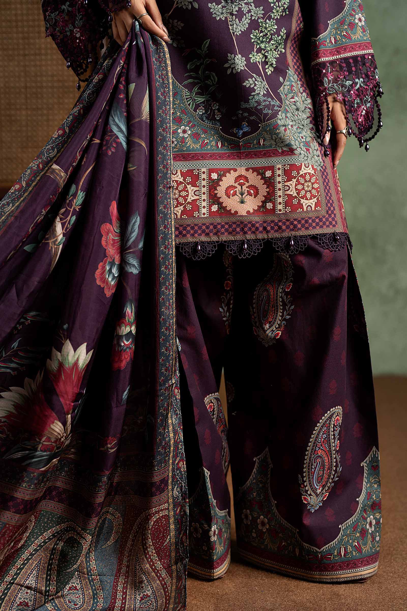 3 Piece Embroidered Cambric Suit