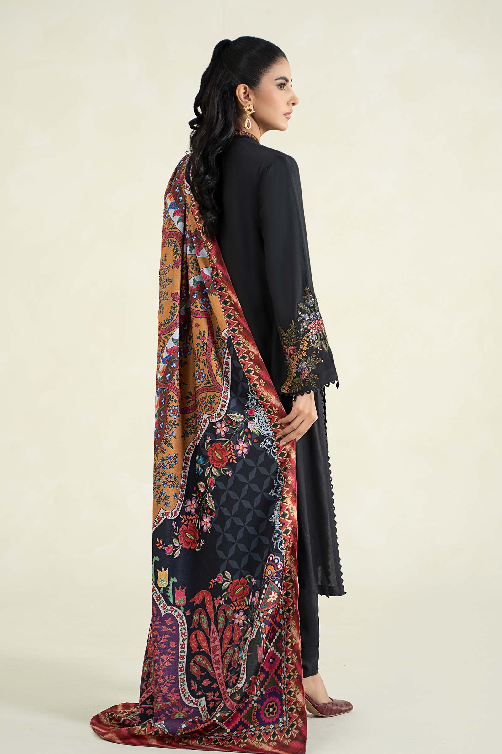 3 Piece Printed Linen Suit | MPS-2402-B