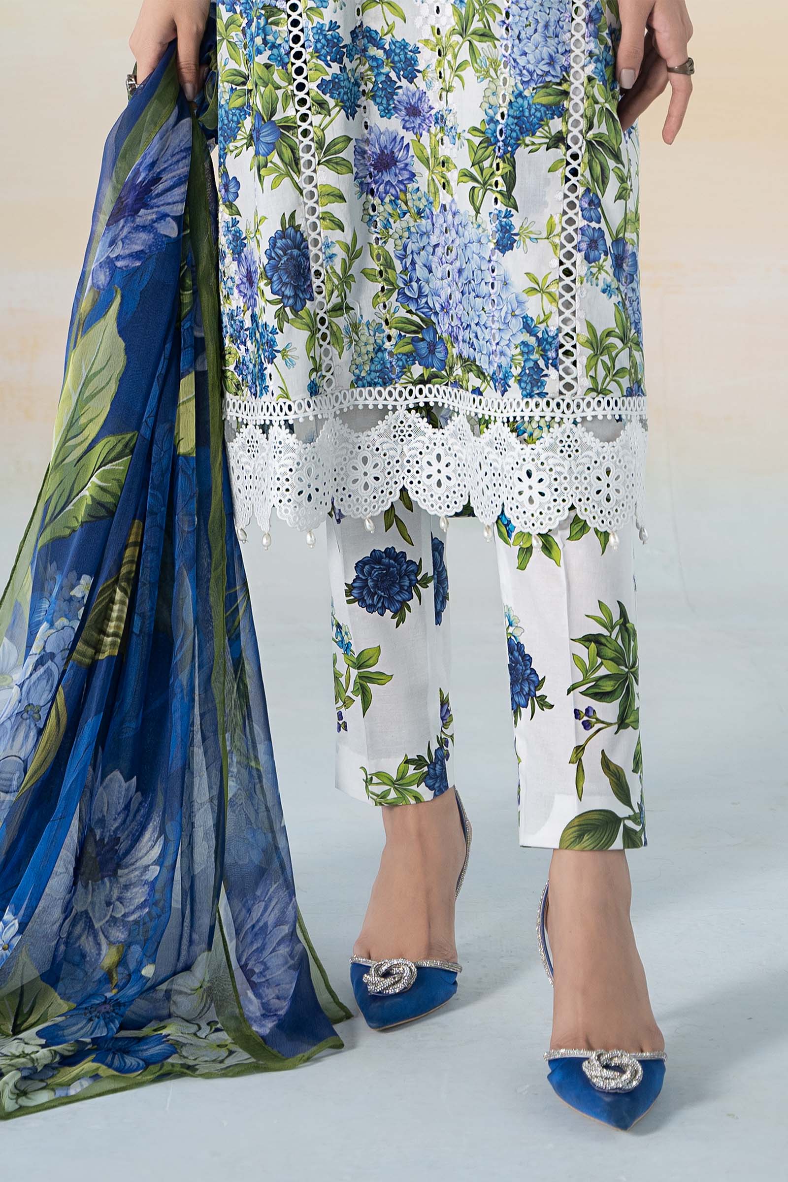 3 PIECE PRINTED DOBBY LAWN SUIT | MPS-2102-B