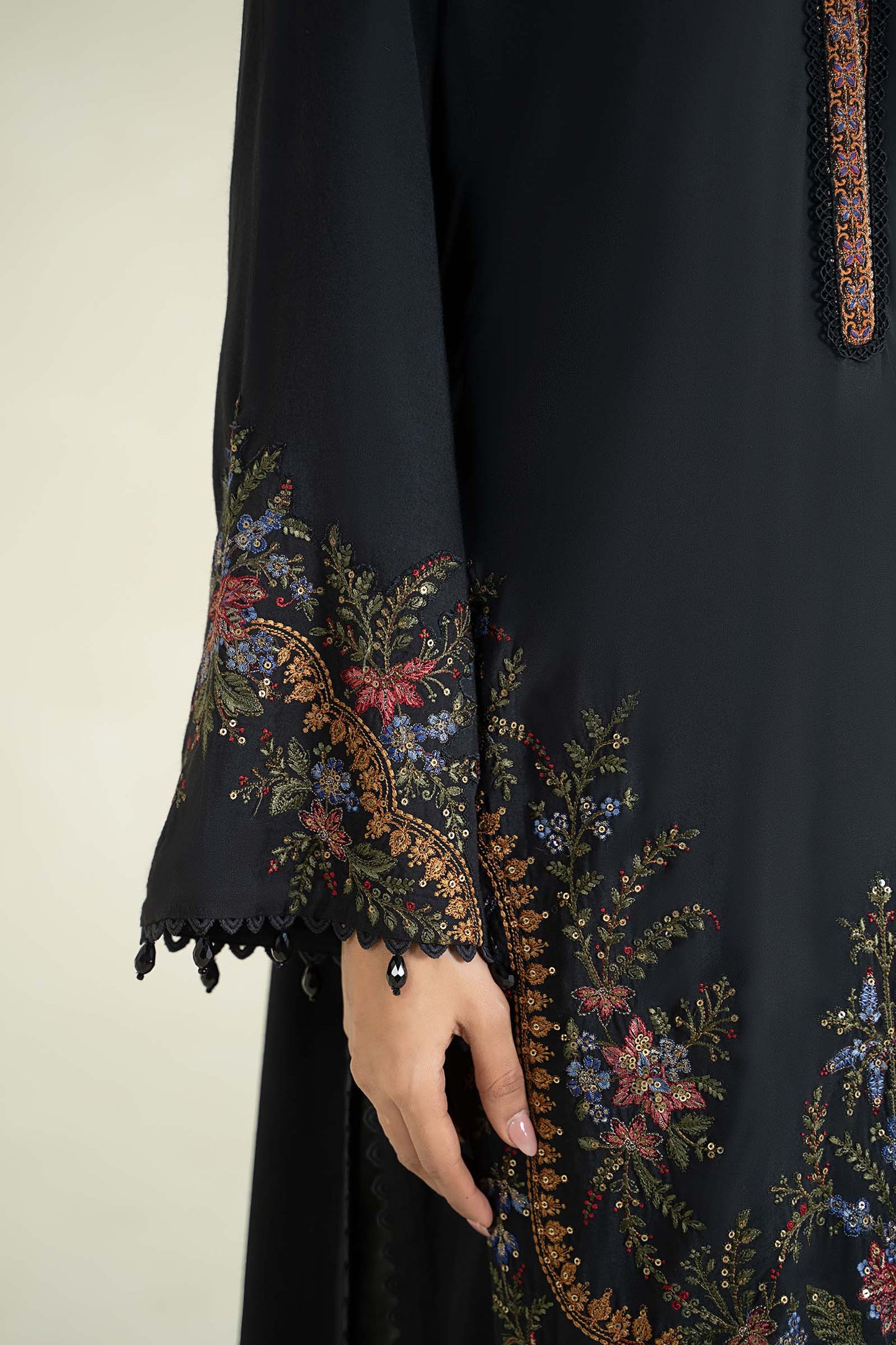 3 Piece Printed Linen Suit | MPS-2402-B