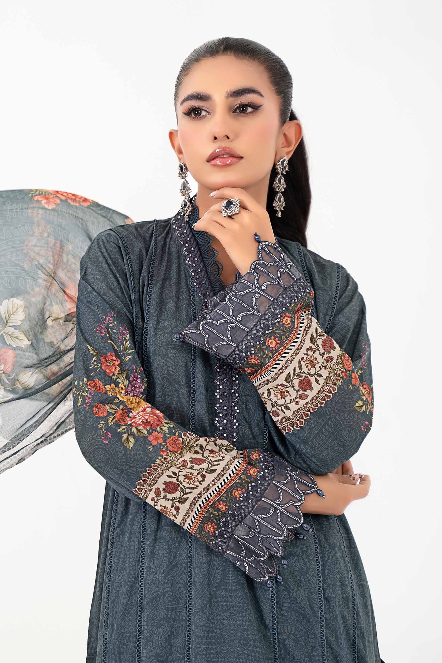 3 Piece Printed Lawn Suit | MPS-2202-B