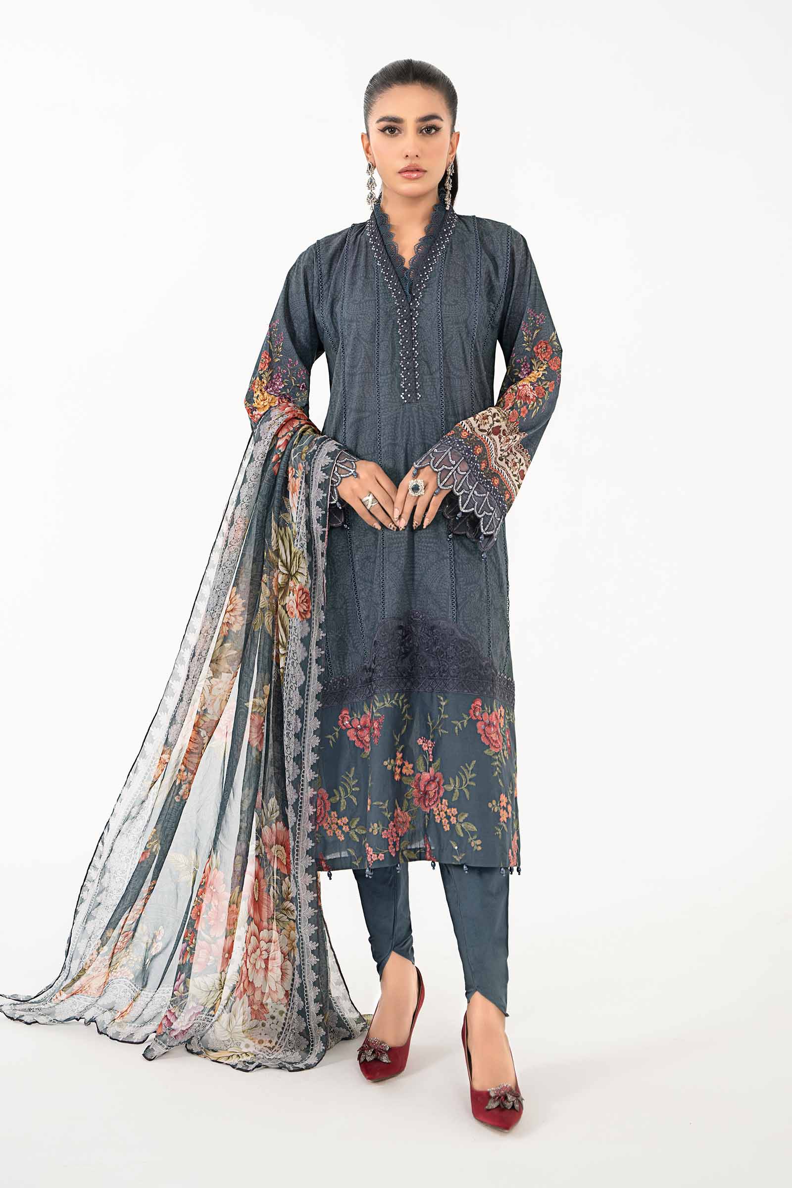 3 Piece Printed Lawn Suit | MPS-2202-B