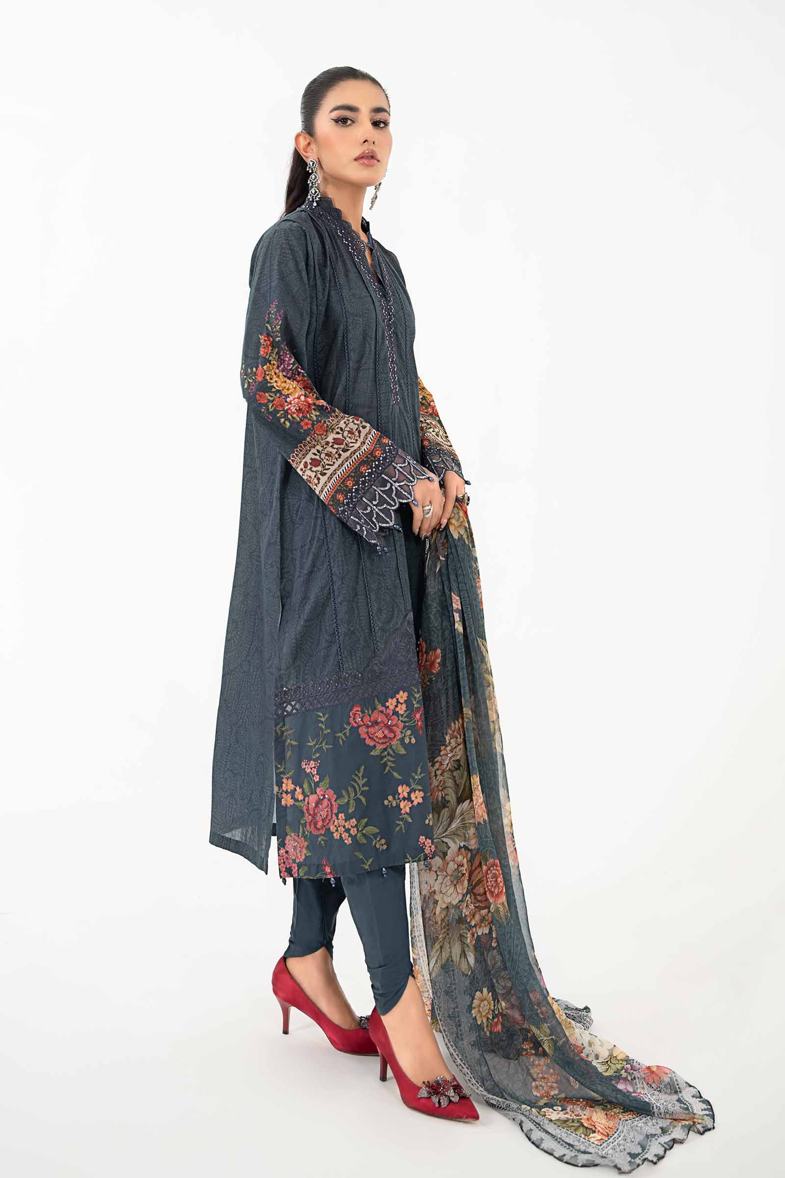 3 Piece Printed Lawn Suit | MPS-2202-B