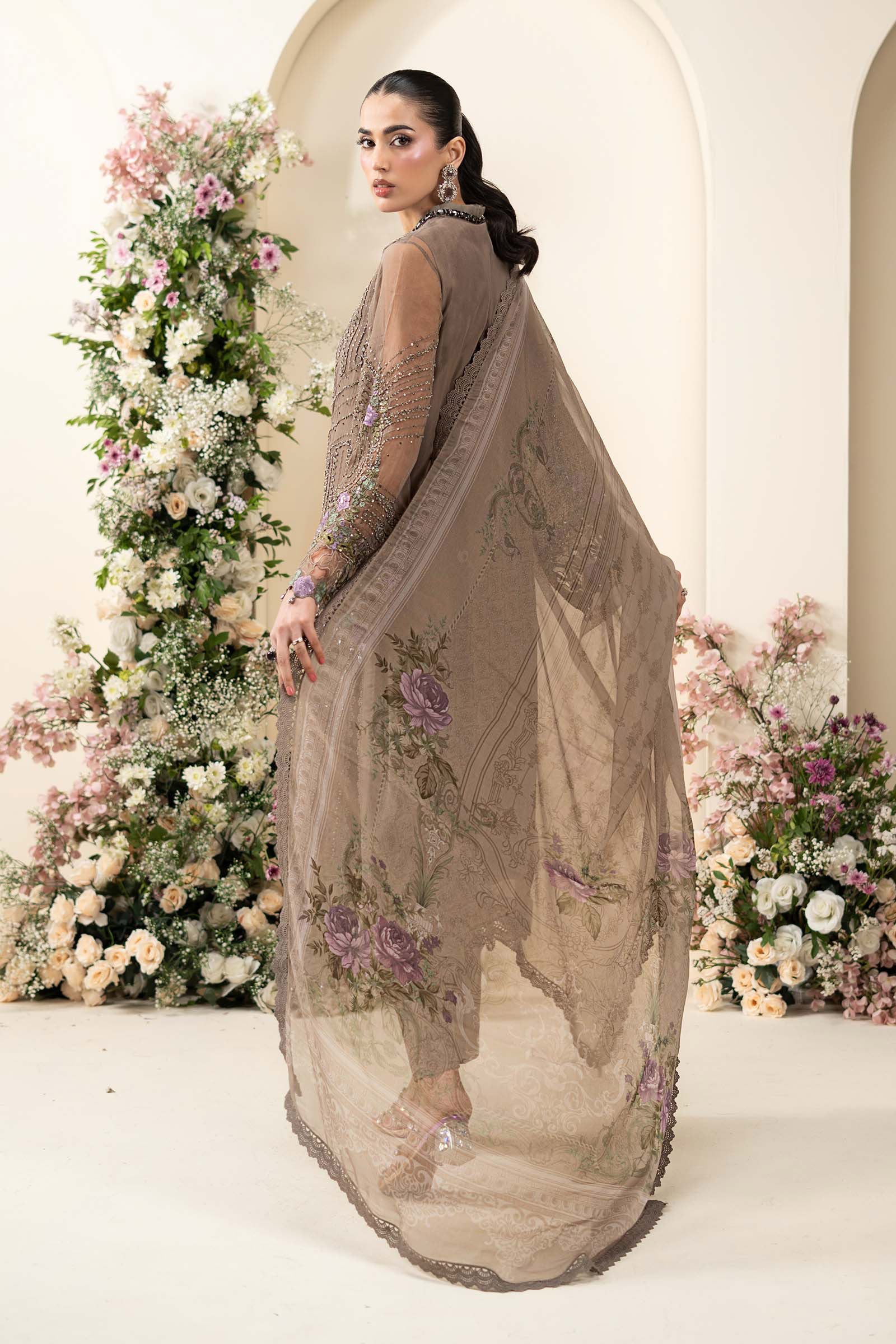 3 Piece Embroidered Chiffon Suit