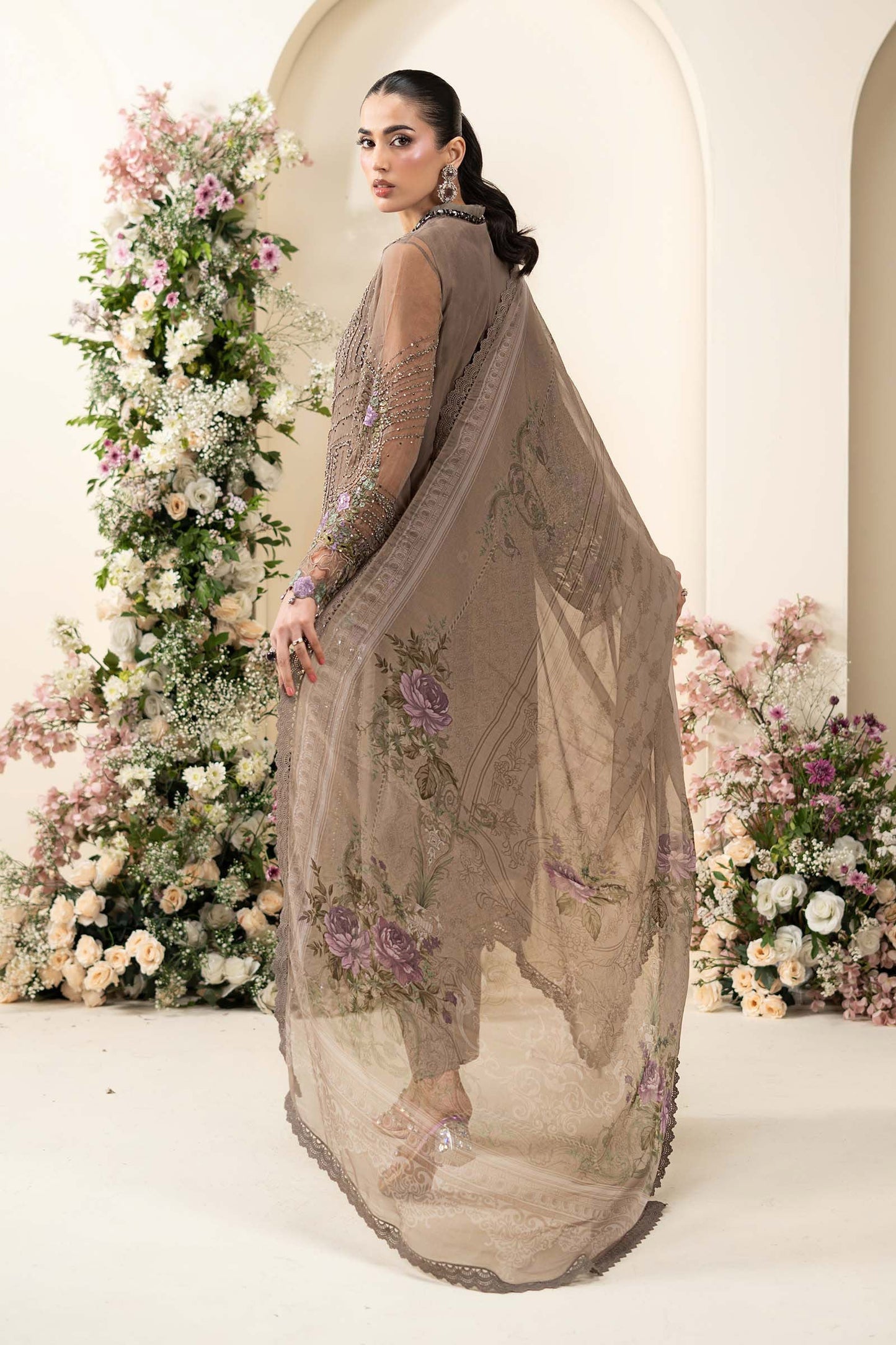 3 Piece Embroidered Chiffon Suit