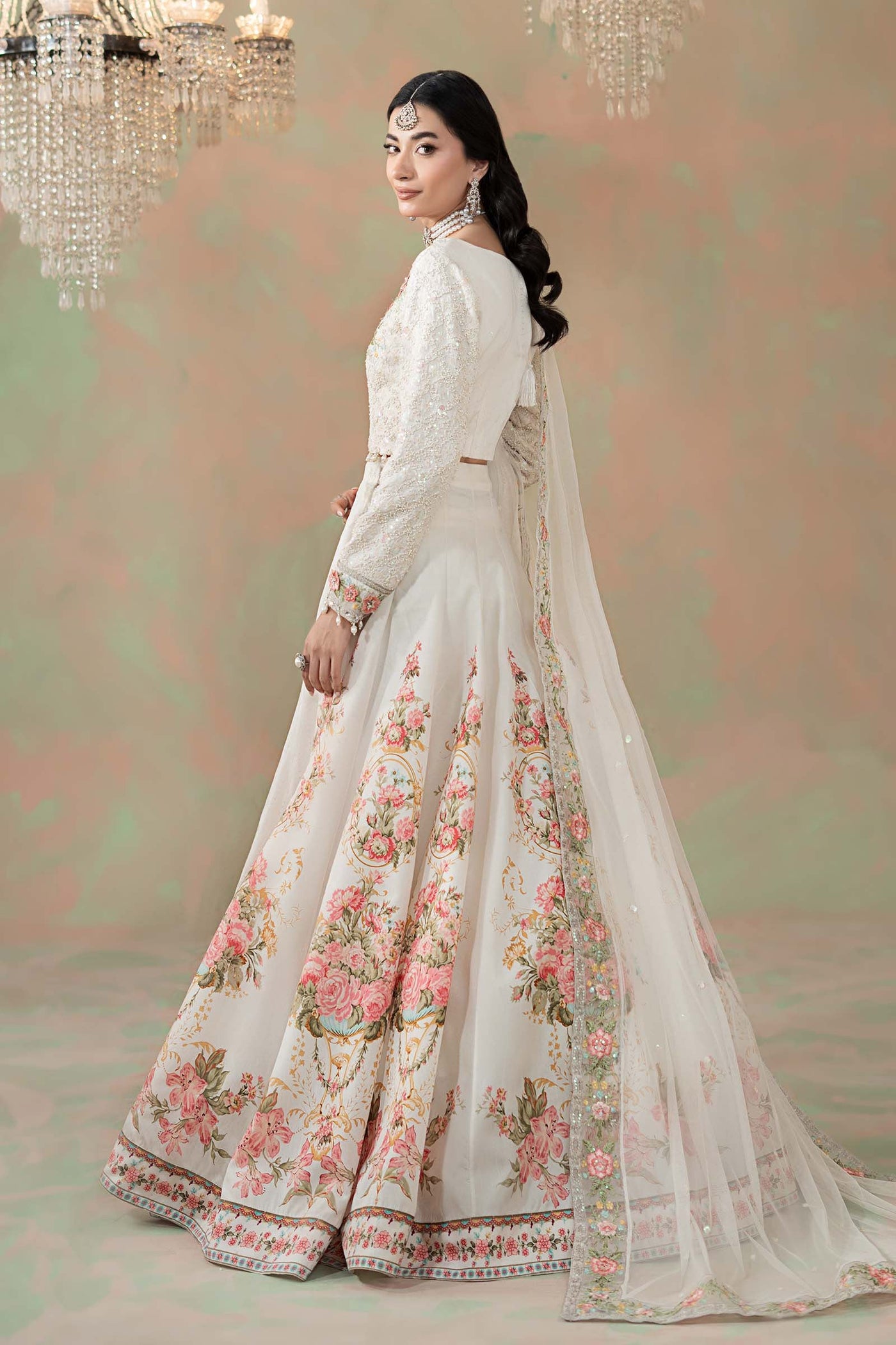 3 Piece Embroidered Raw Silk Suit