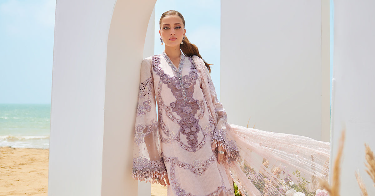 3 Piece Unstitched Embroidered Jacquard Lawn Suit | EID LAWN-25-02