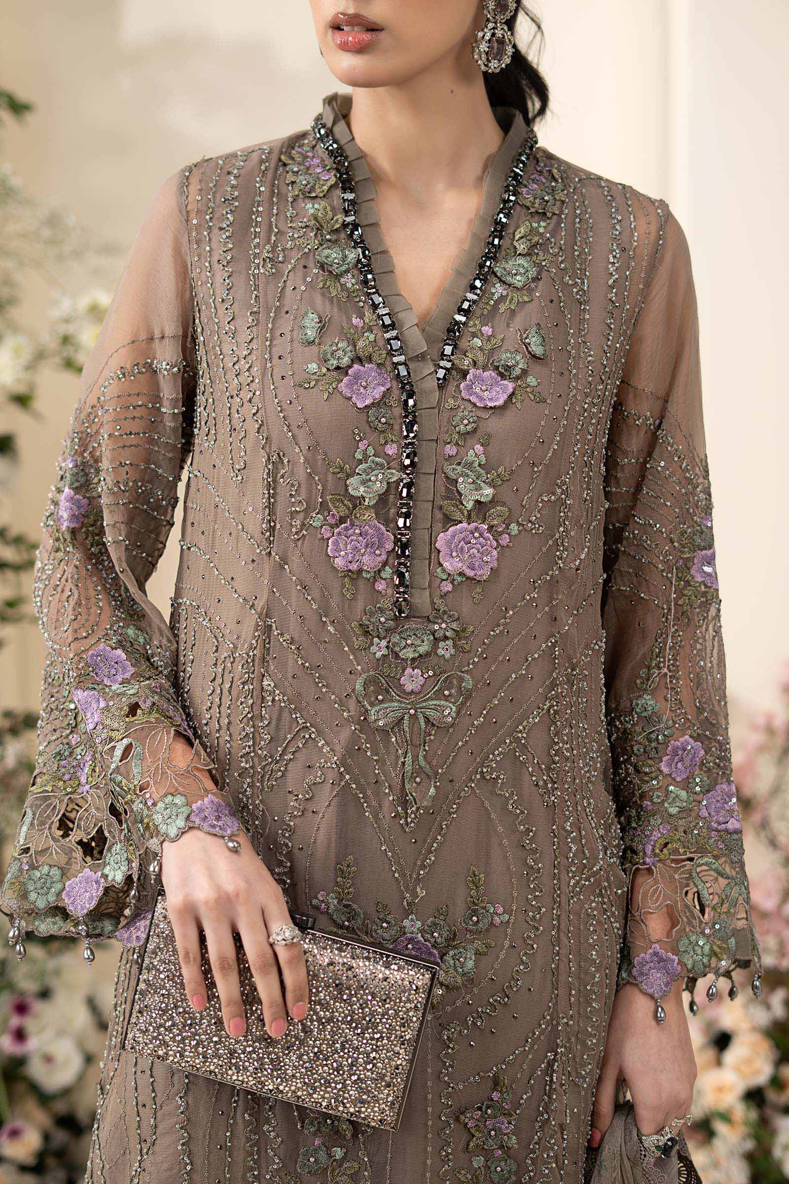 3 Piece Embroidered Chiffon Suit