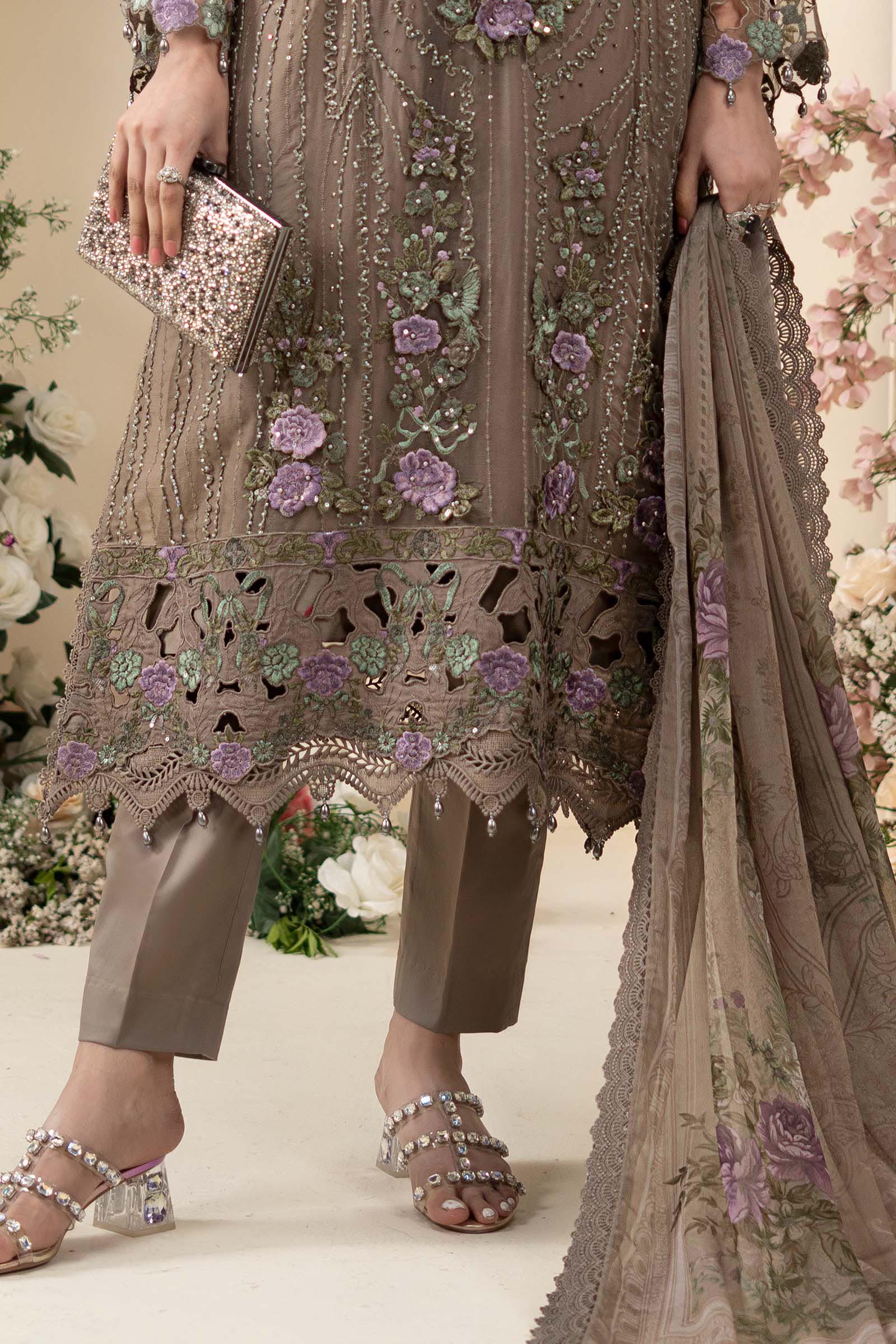 3 Piece Embroidered Chiffon Suit