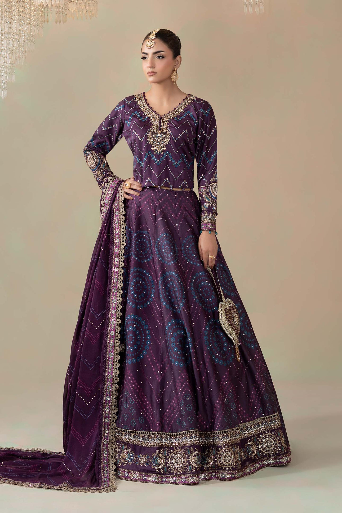 3 Piece Embroidered Cotton Satin Suit | CSS-802