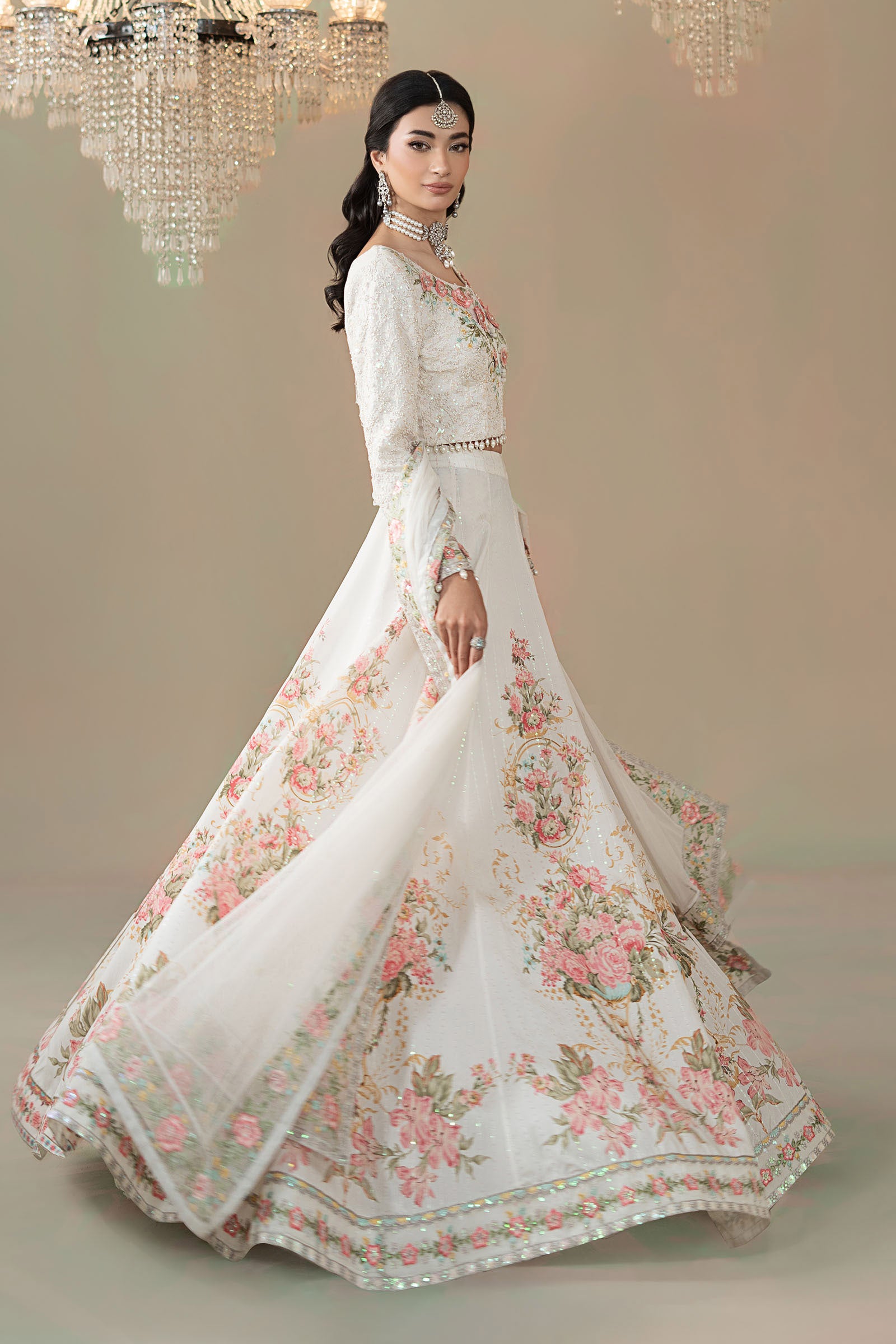 3 Piece Embroidered Raw Silk Suit