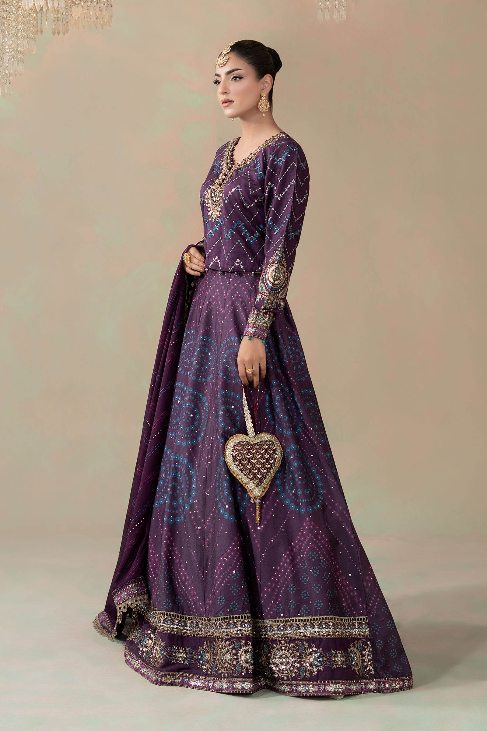 3 Piece Embroidered Cotton Satin Suit | CSS-802